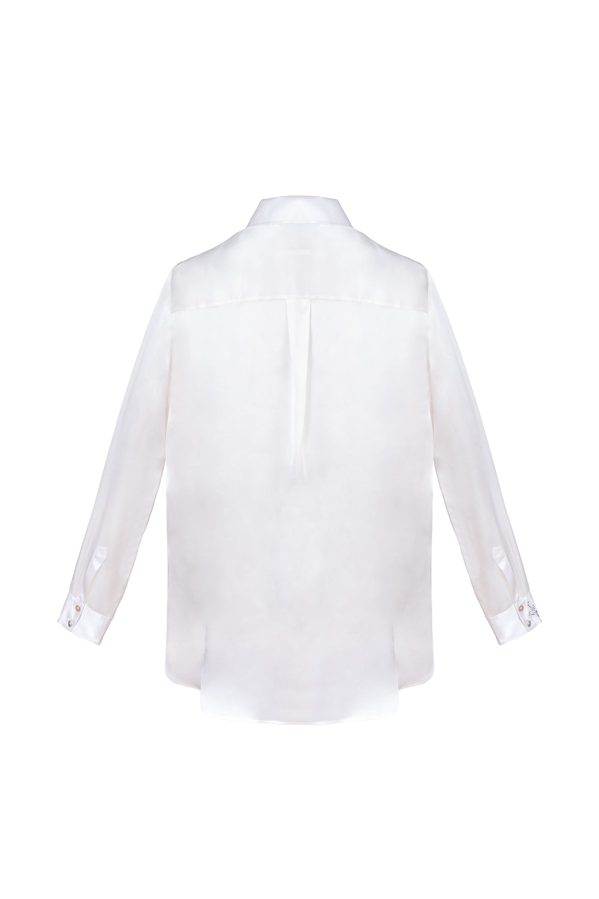 Beyaz Nature Saf İpek Baskılı Gömlek