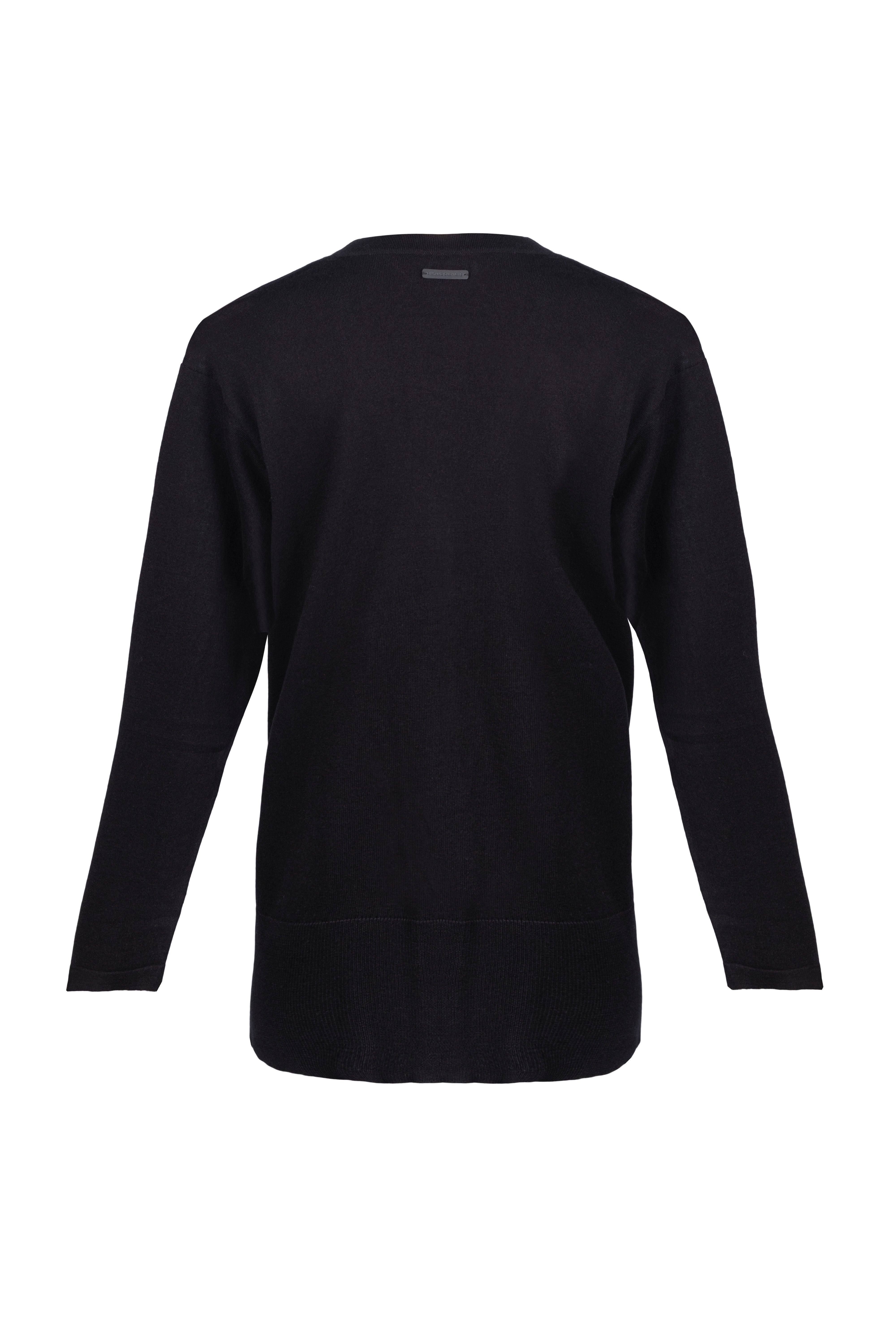 Siyah Zoe İpek Kaşmir V Yaka Hırka