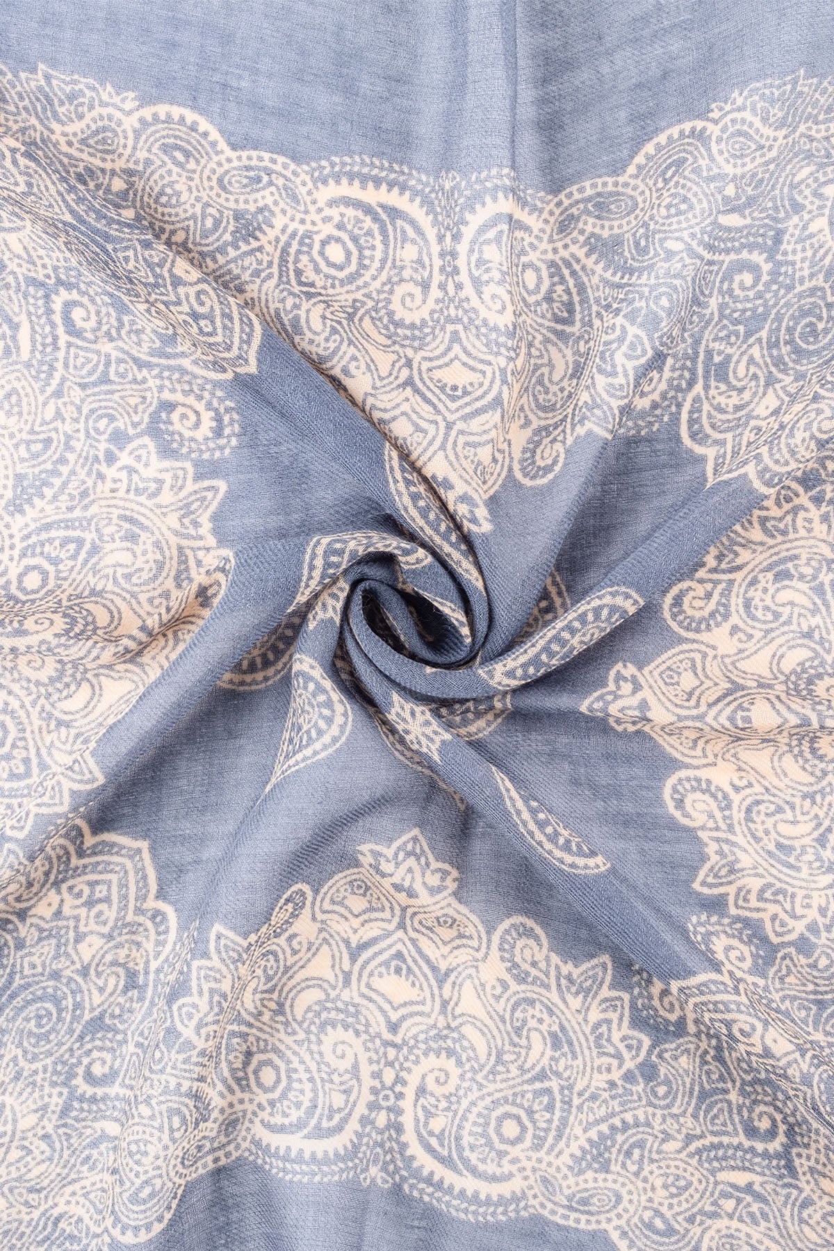 Mavi Jas  Desenli Kare Şal 70x70 cm