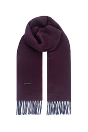 Bordo Patrick Saf Kaşmir Çift Renkli Atkı 30x164 cm