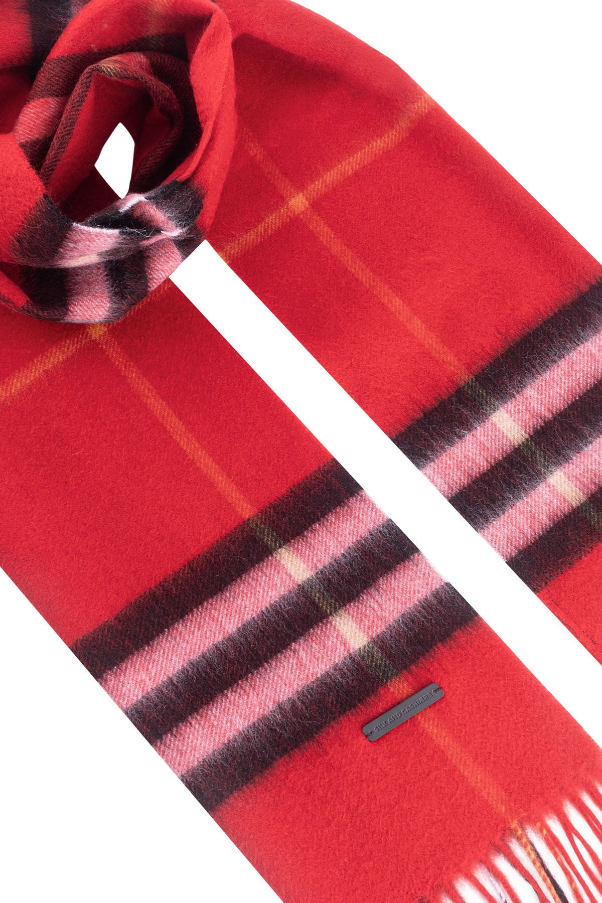 Kırmızı Patrick Saf Kaşmir Kareli Atkı 30x164