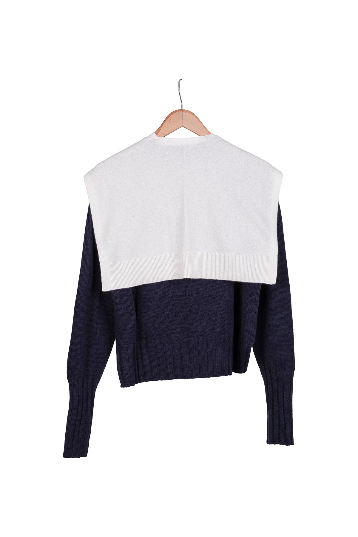 Beyaz Lilly Saf Kaşmir Kazak Atkı