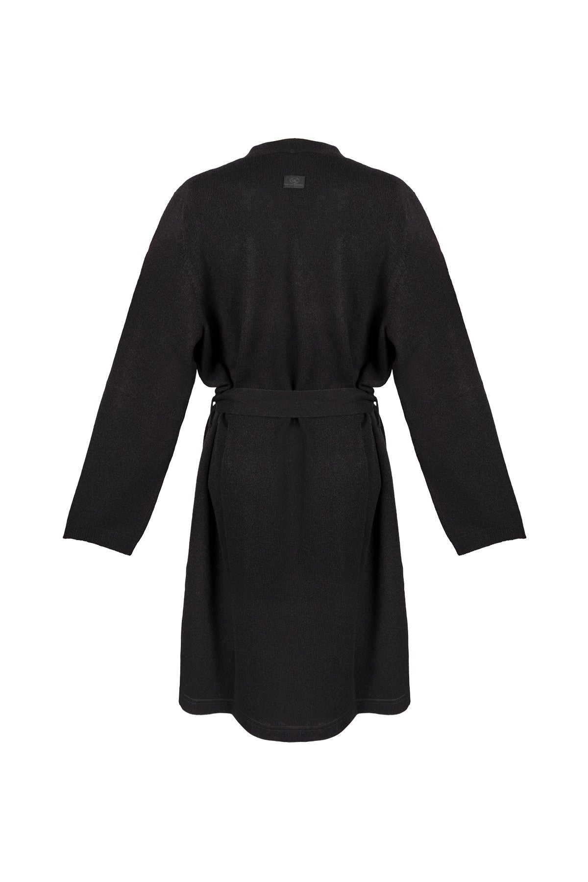 Siyah Lilly Saf Kaşmir Uzun Hırka