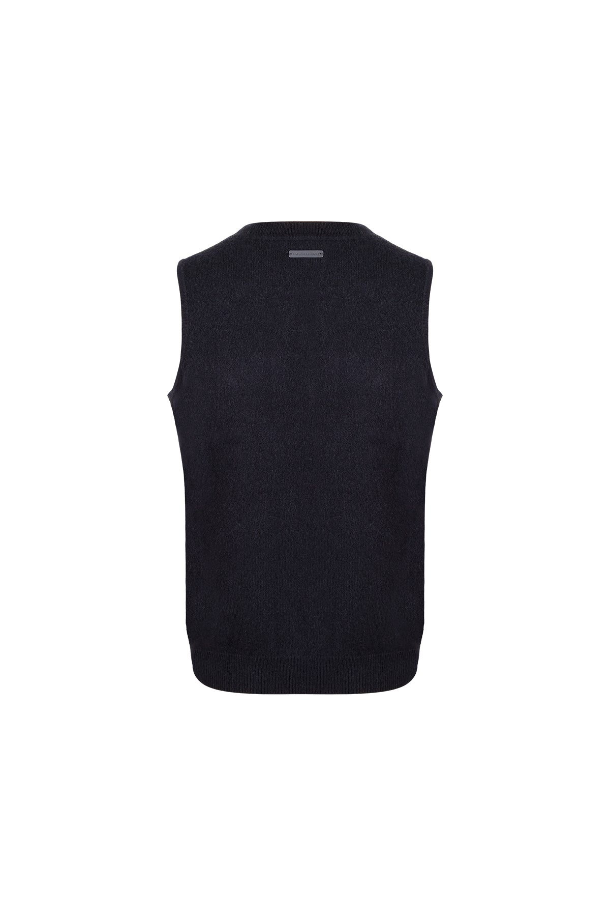 Siyah Alexia Saf Kaşmir Yuvarlak Yaka Süveter