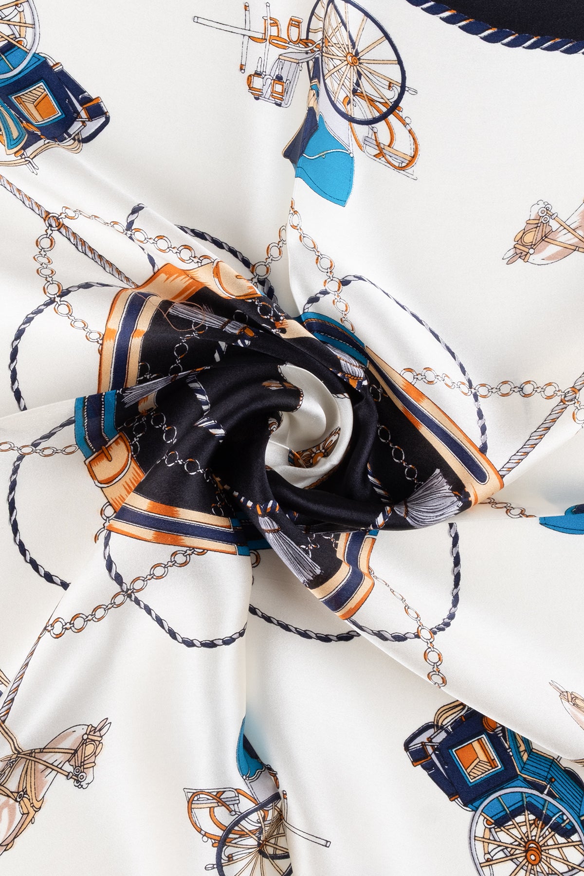 Beyaz Laila Saf İpek Kare Eşarp 50x50 cm