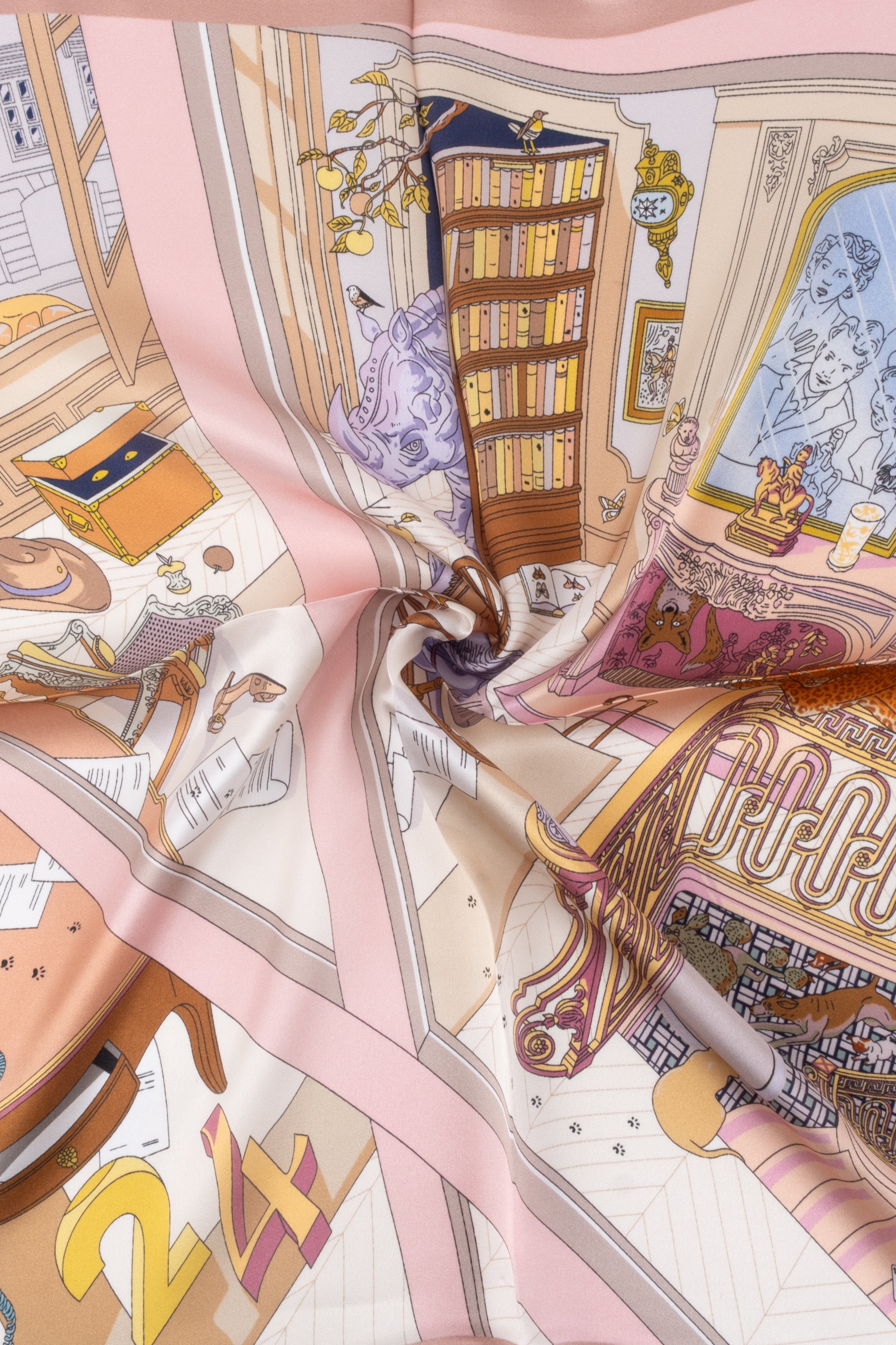 Pembe Laila Saf İpek Kare Eşarp 50x50 cm