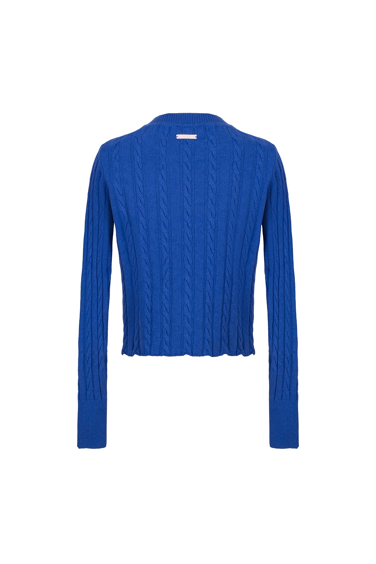 Mavi Amelia Yuvarlak Yaka Crop Kazak