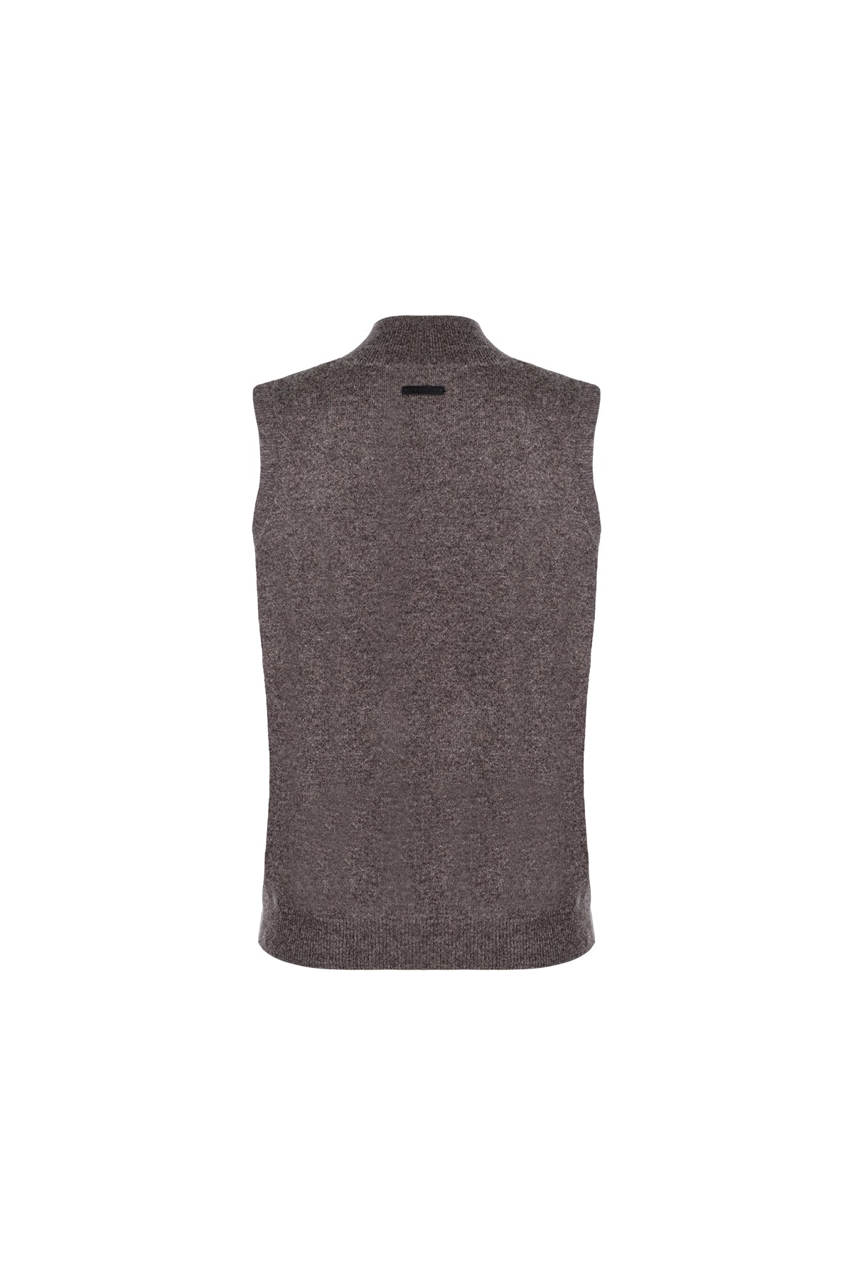 Vizon Agata Saf Kaşmir Yüksek Yaka Kolsuz Triko