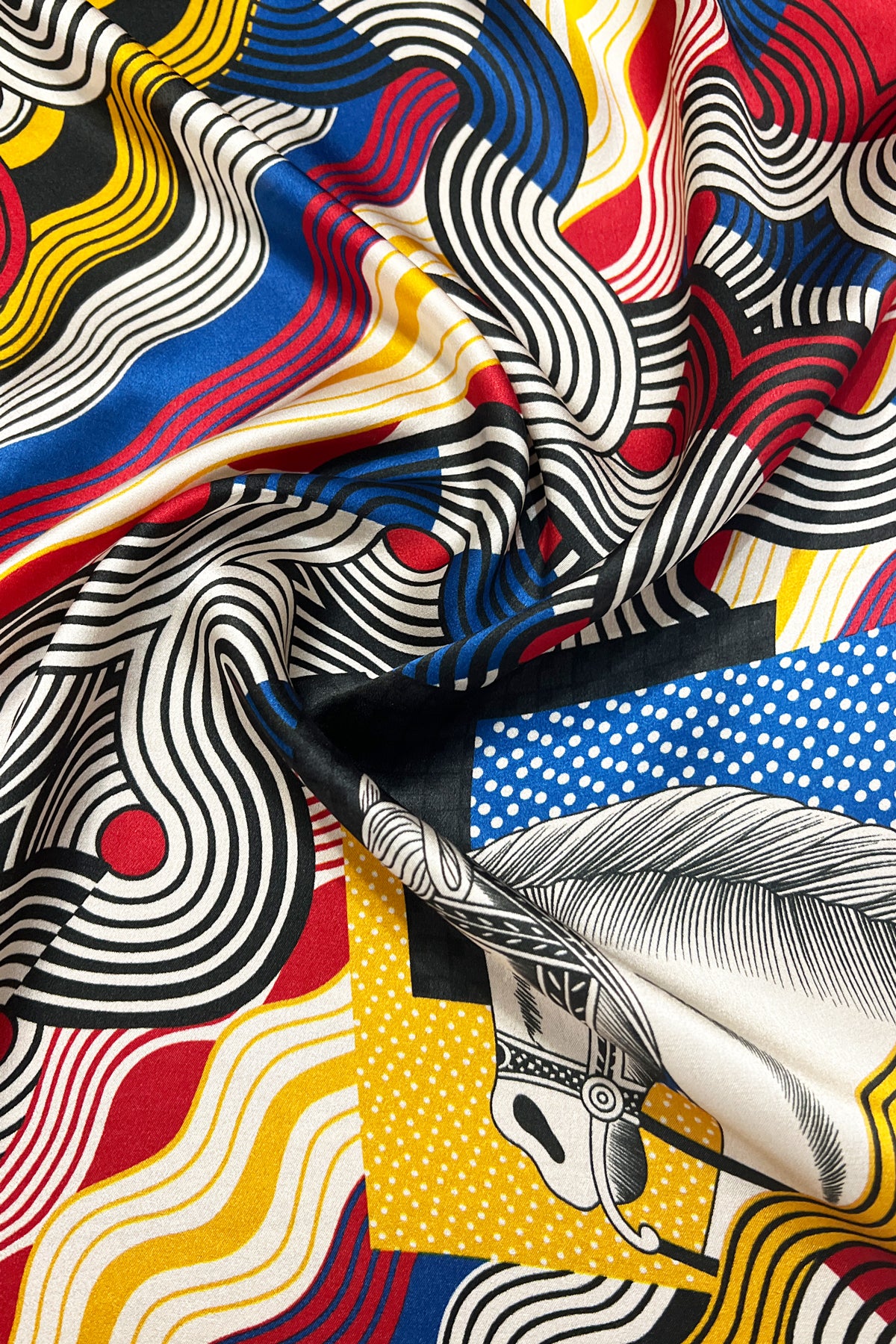 Vizon Laila Saf İpek Roma Küçük Eşarp 50x50 cm