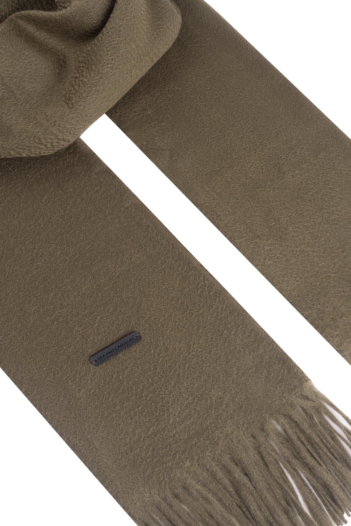 Haki Rose Saf Kaşmir Şal 180x60 cm