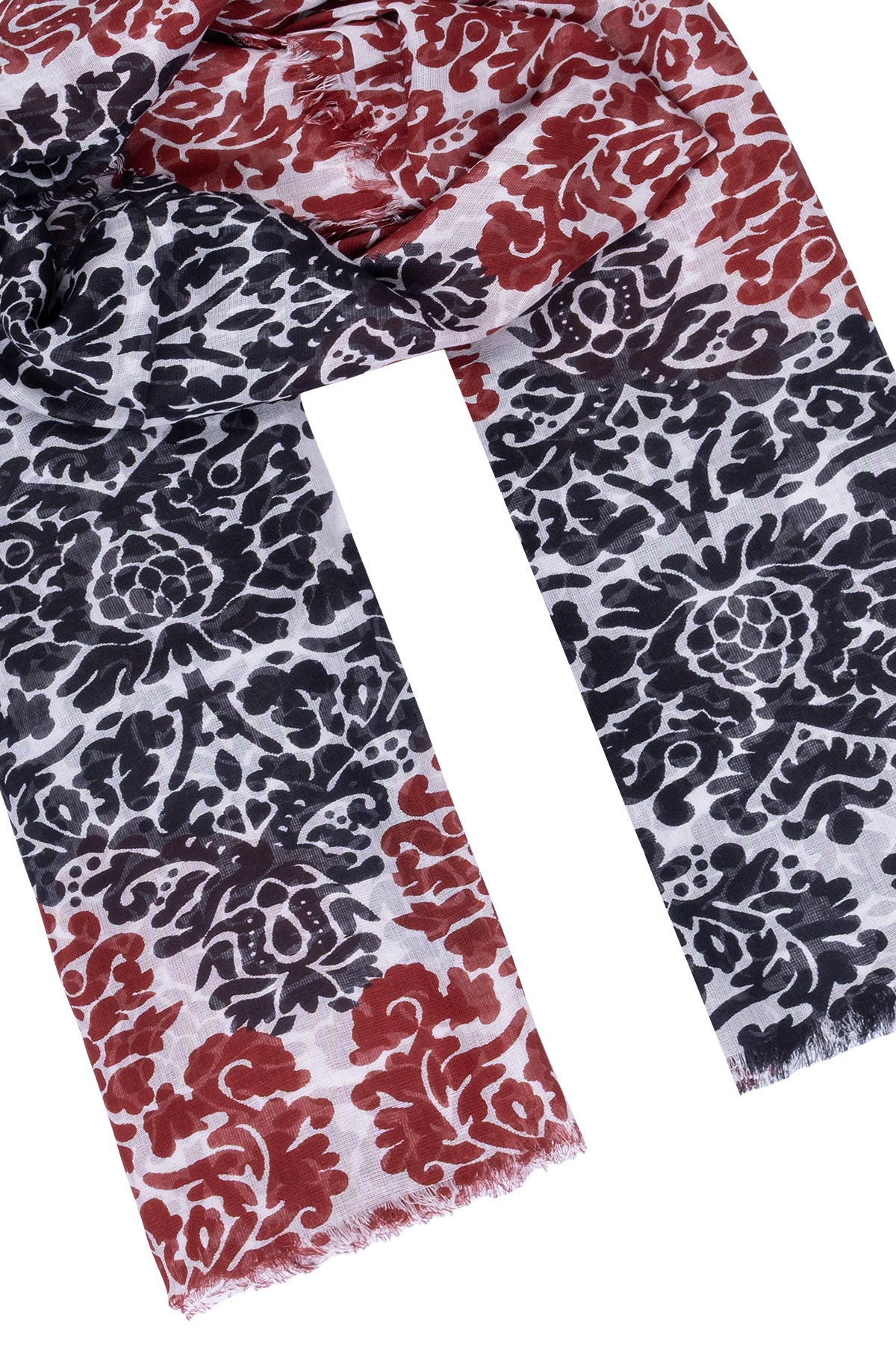 Bordo Dora Desenli Şal 200x70  cm
