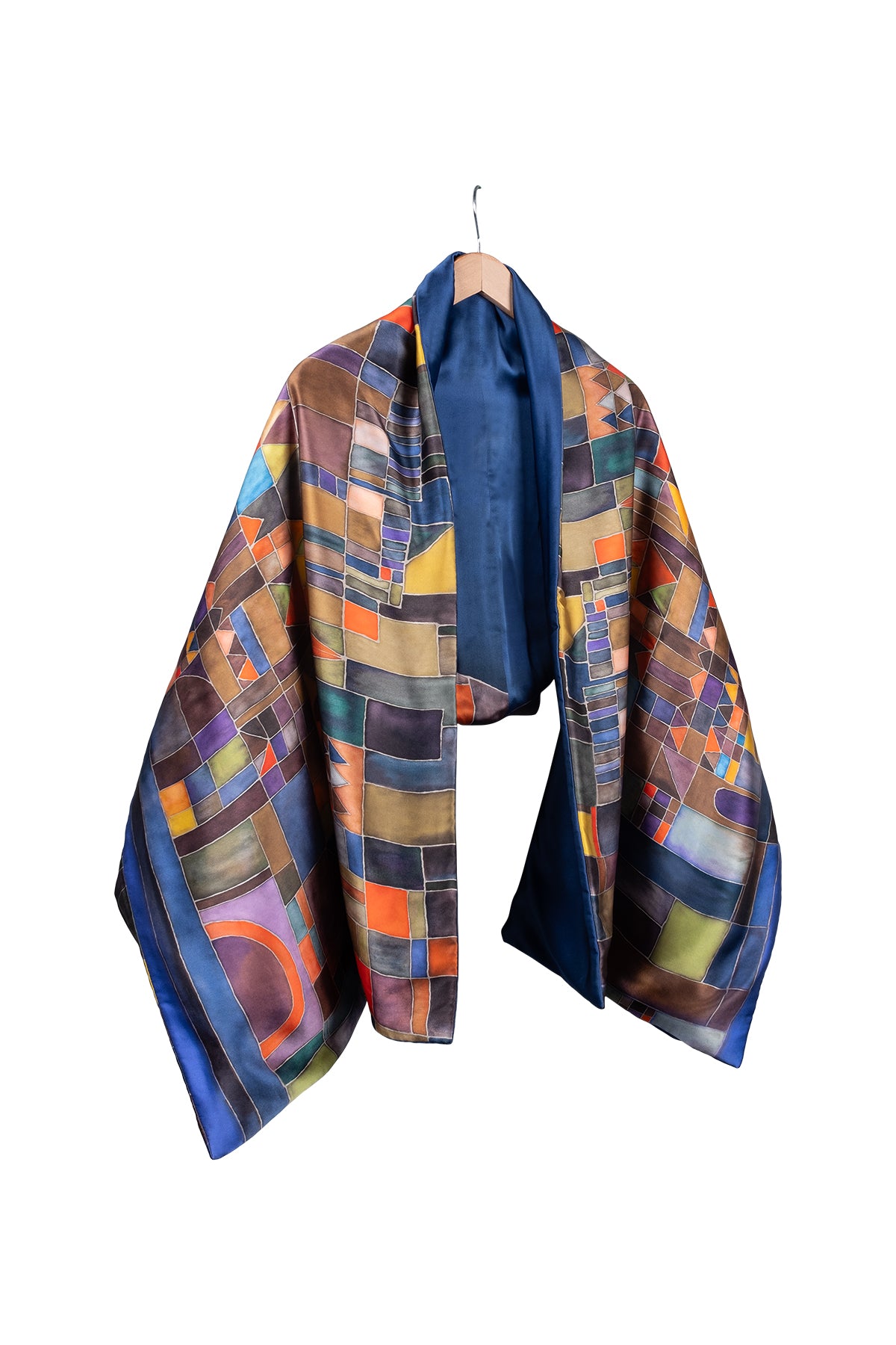 Lacivert Astrid İpek Şal 64x210 cm