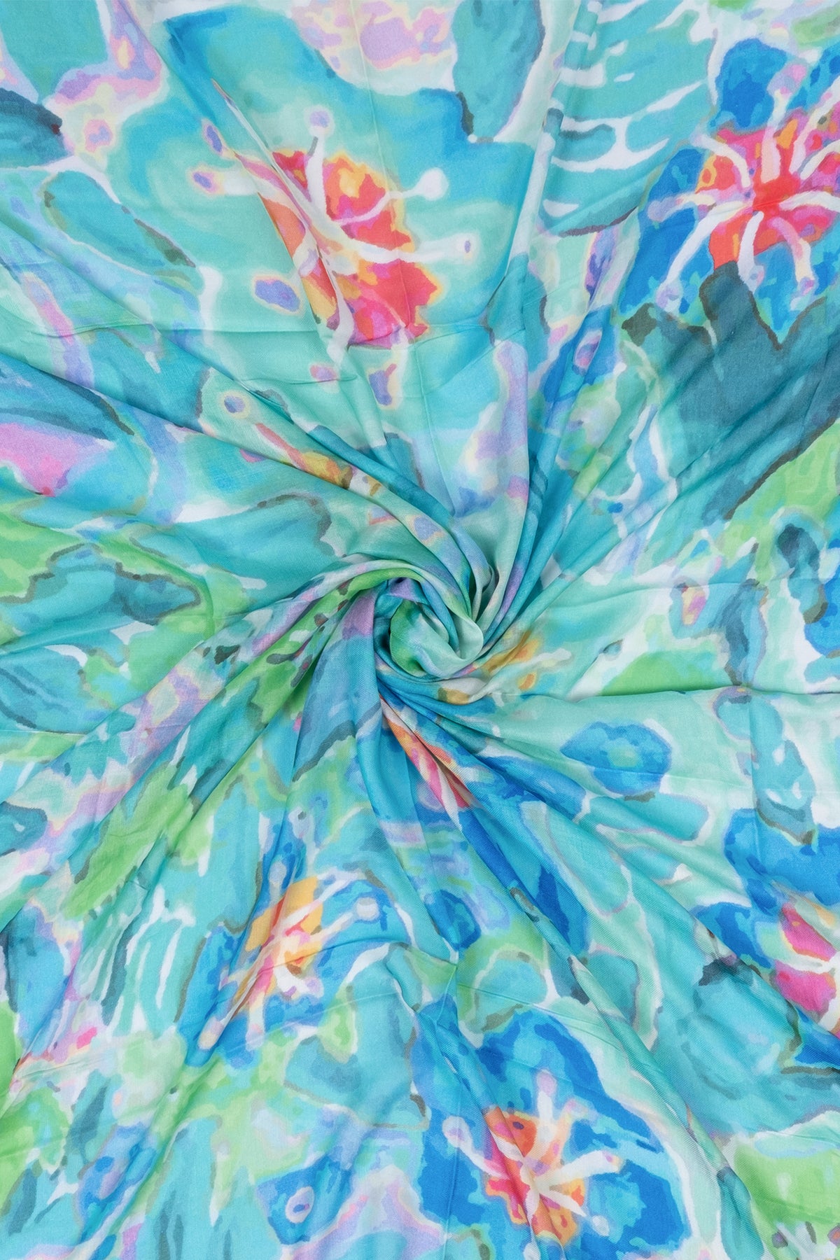 Aqua Jas ipekli Desenli Kare Kare Şal Pareo 140x140 cm