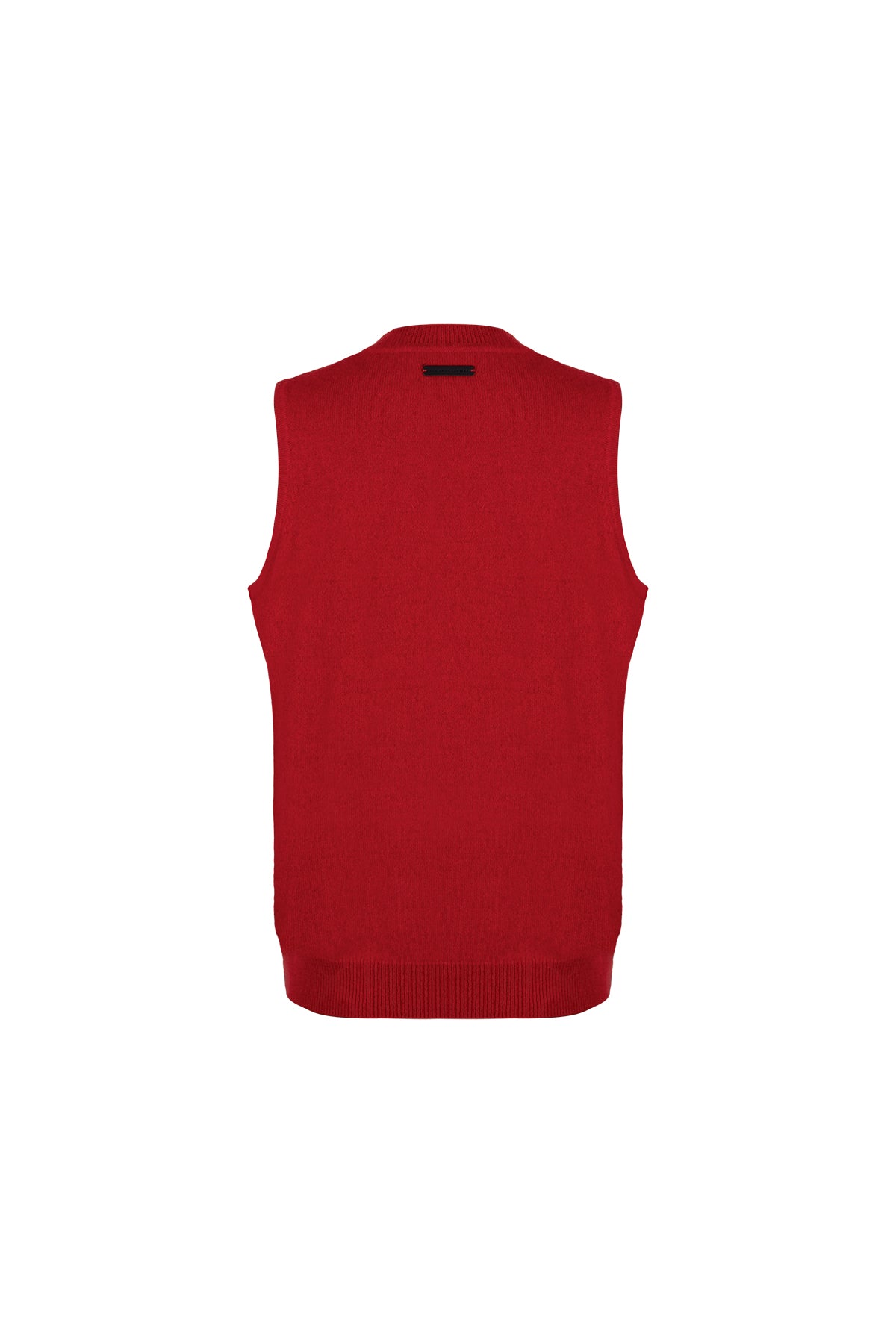 Kırmızı Alexia Saf Kaşmir Yuvarlak Yaka Süveter