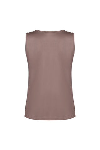 Camel Marina İpekli Yuvarlak Yaka Kolsuz T-Shirt