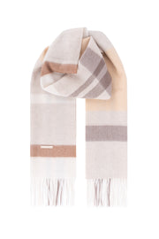 Bej Patrick Saf Kaşmir Kareli Atkı 30x164 cm