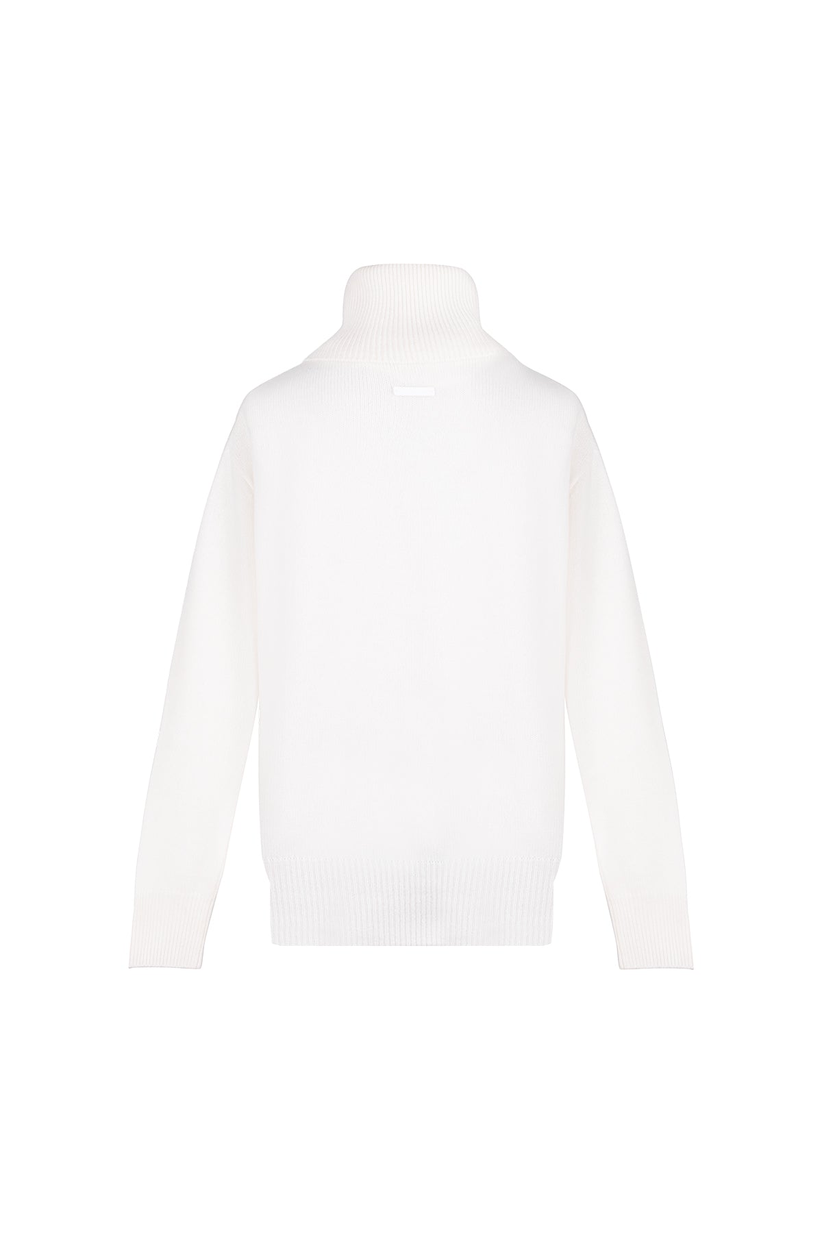 Beyaz Carla Saf Kaşmir Balıkçı Yaka T Kol Kazak