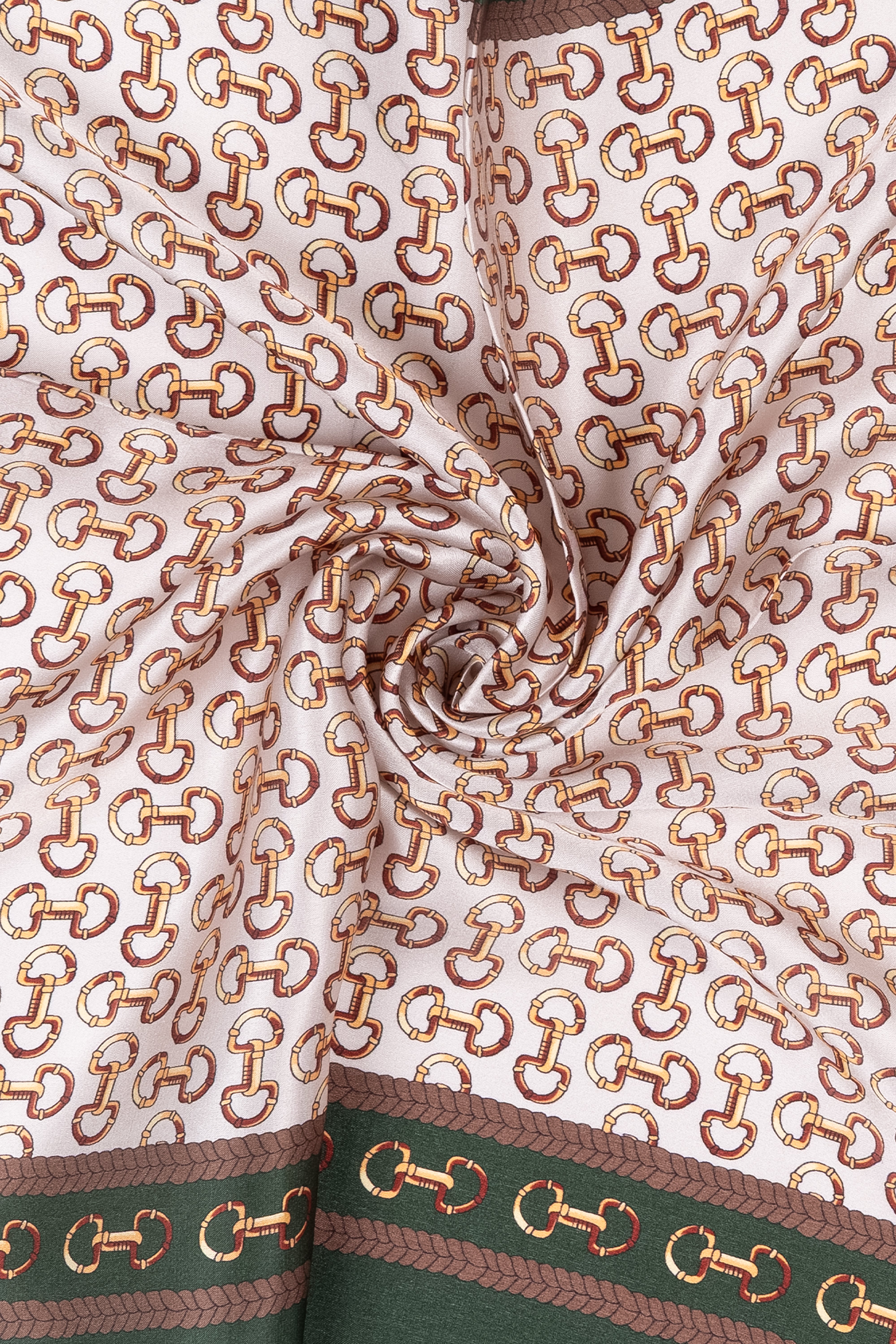 Açık Yeşil Bej Laila Saf İpek Kare Eşarp 50x50 cm