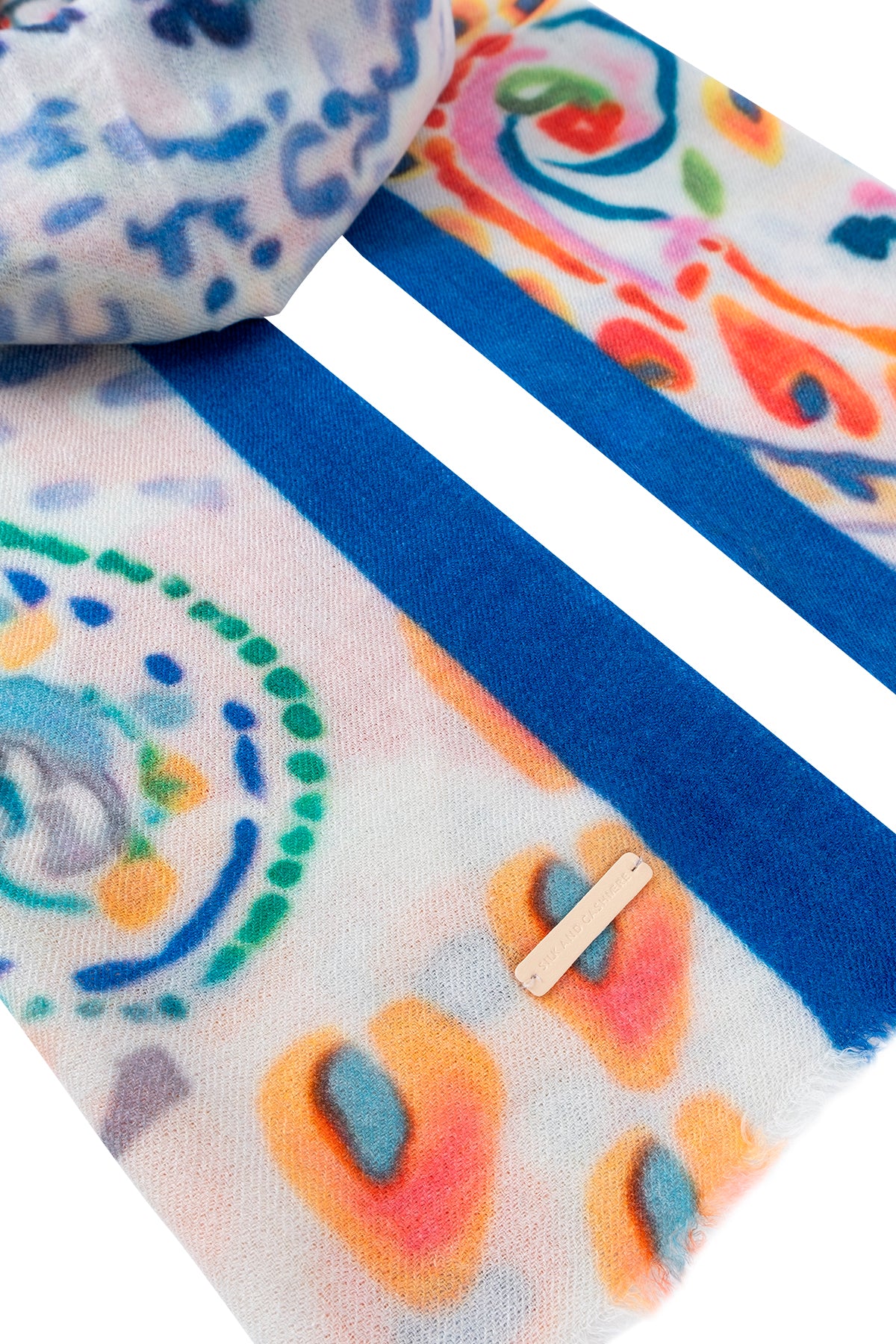 Renkli Jas İpek Desenli Şal 70x180