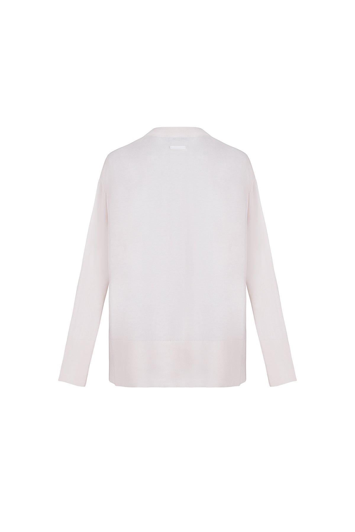 Ekru Mila Yuvarlak Yaka Triko Hırka