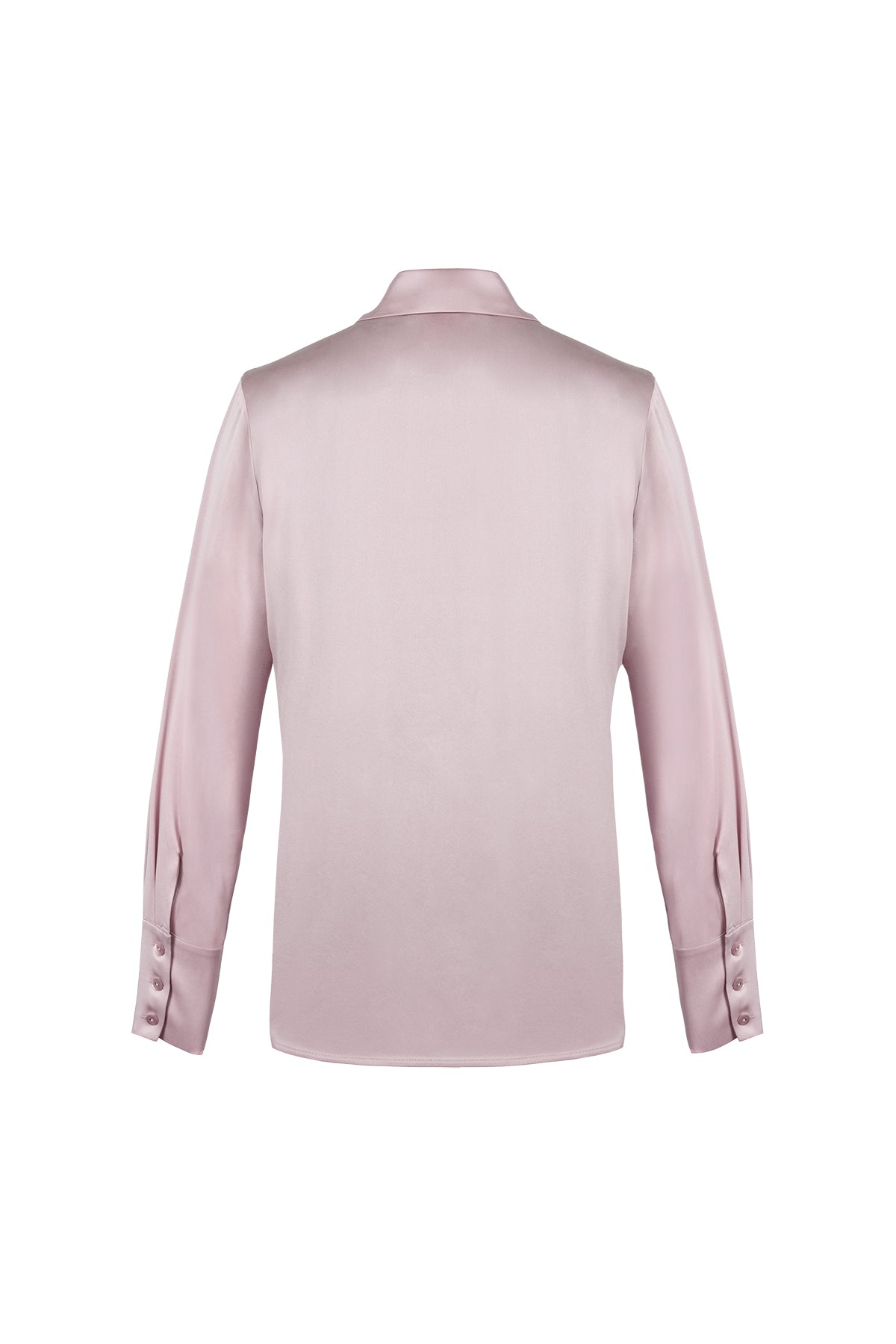 Gül Kurusu Saf İpek Audrey Uzun Kollu Gömlek