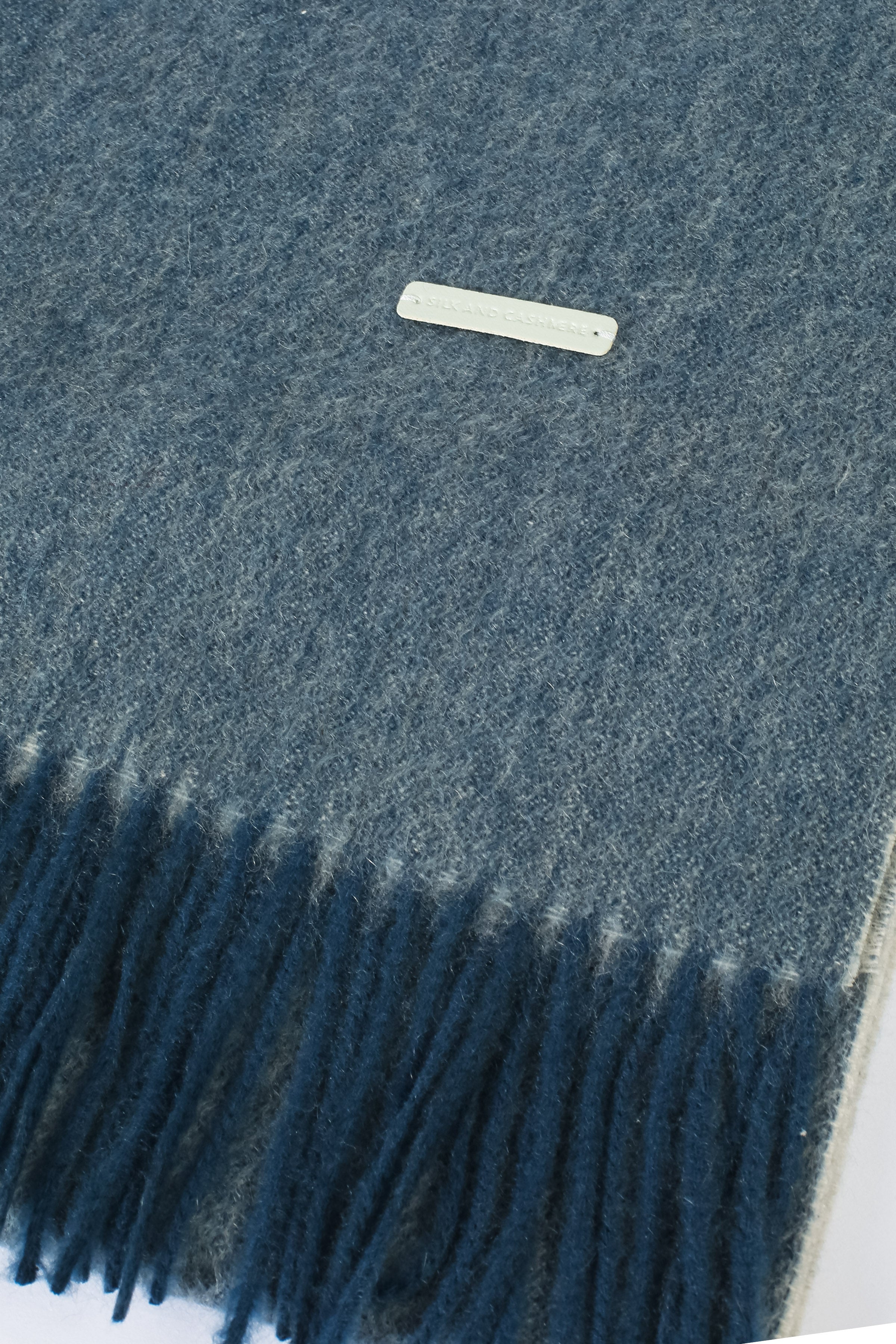 Mavi Saf Kaşmir Patrick Atkı 170x35 cm