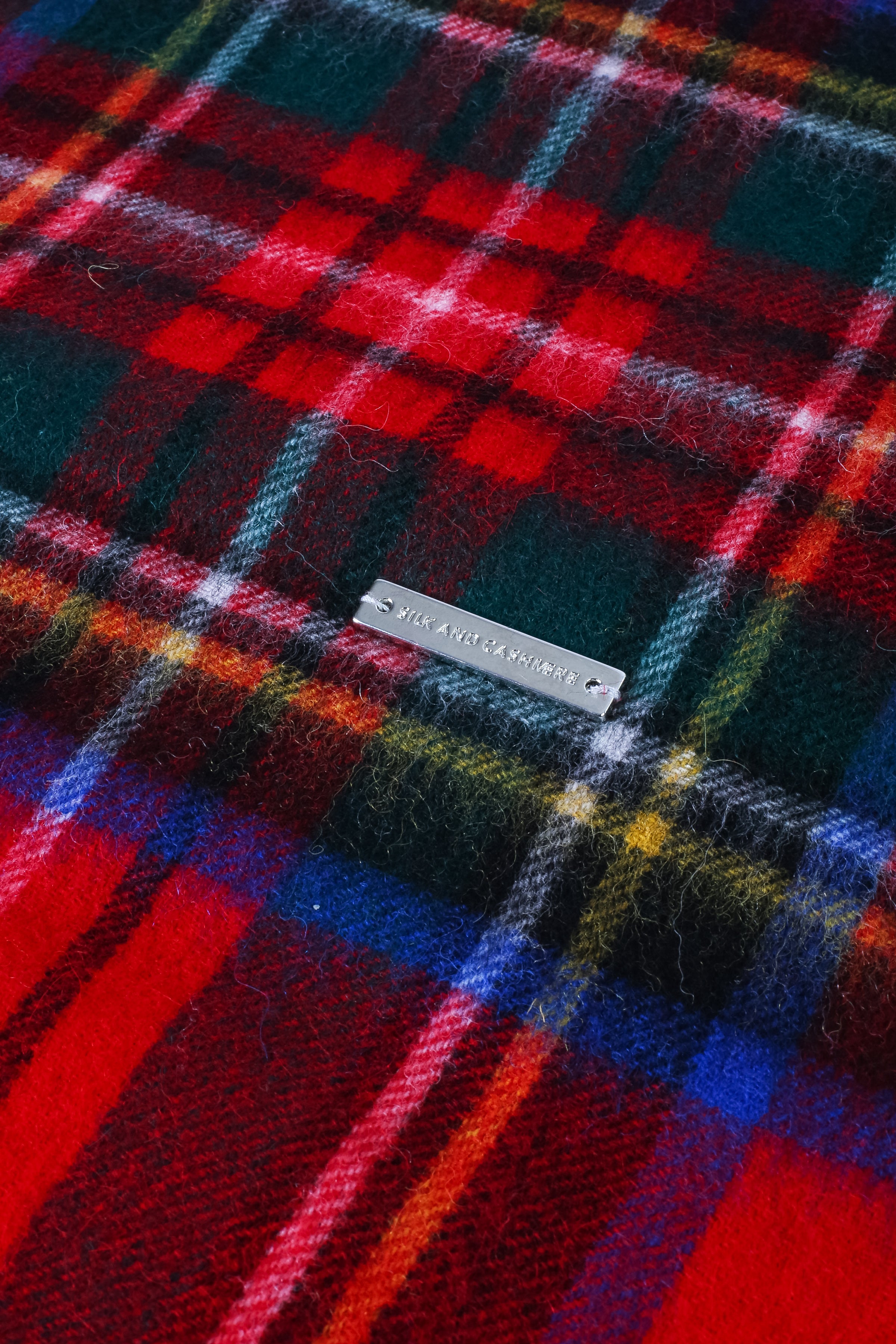 Kırmızı Saf Yün Kareli Battaniye 190x140 cm