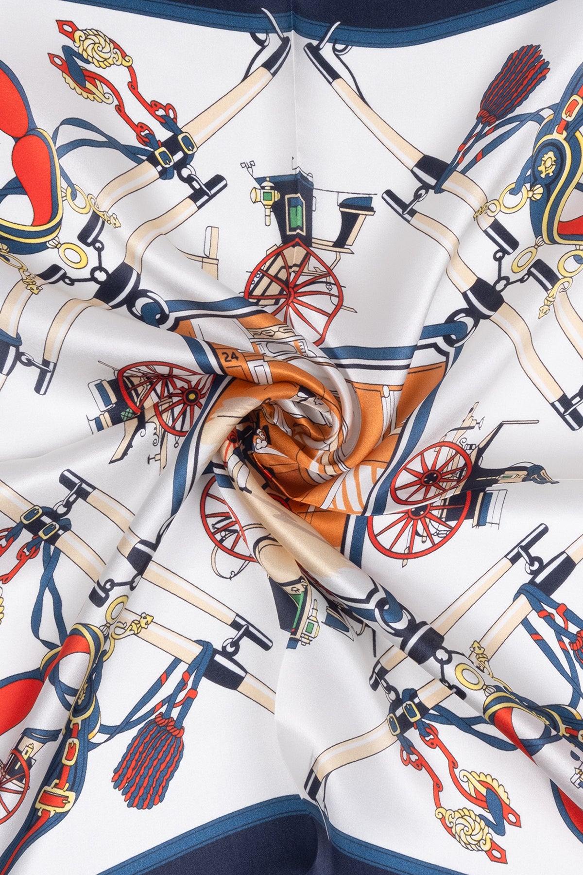 Bej Kırmızı Laila Saf İpek Kare Eşarp 50x50 cm