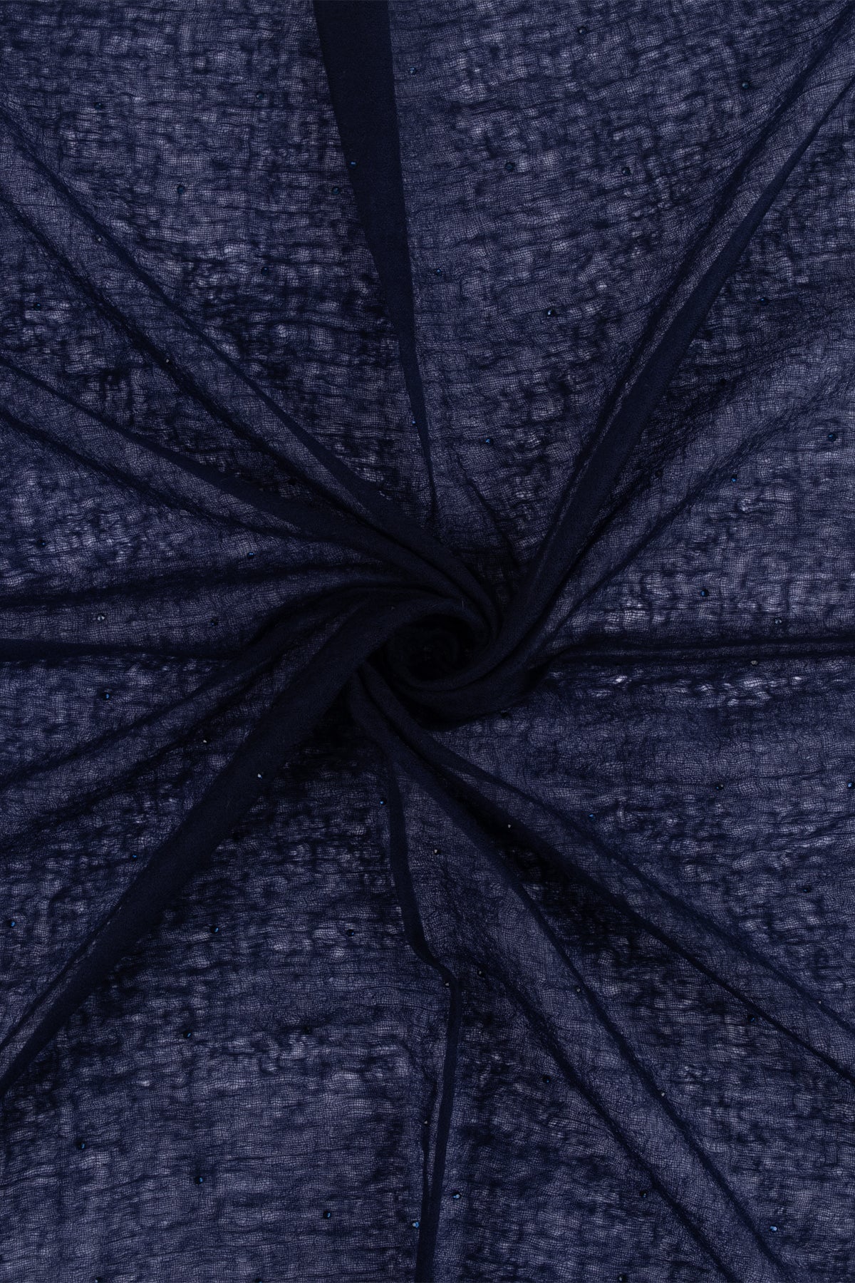 Lacivert Jas Saf Kaşmir Taşlı Kare Şal 70x70 cm