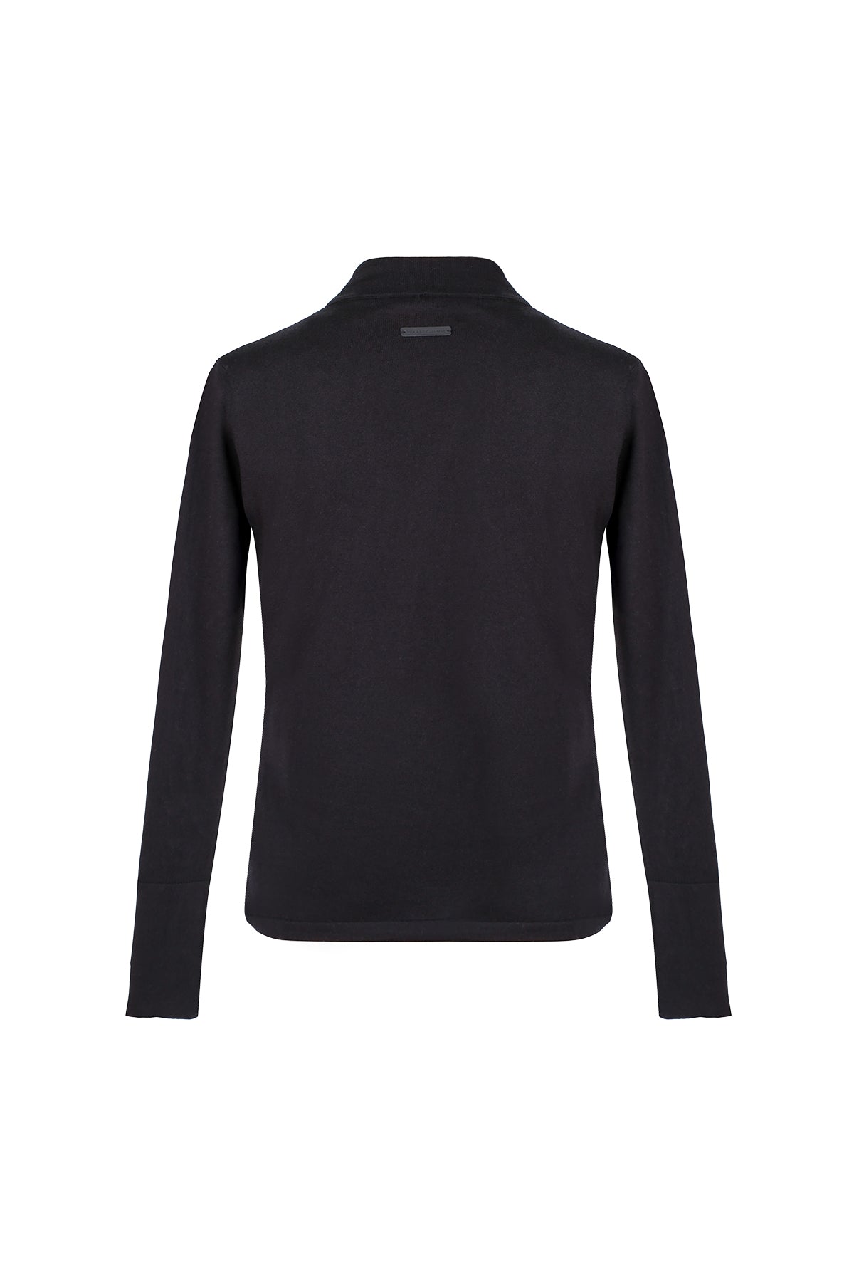 Siyah Zoe İpek Kaşmir Derin V Yaka Triko