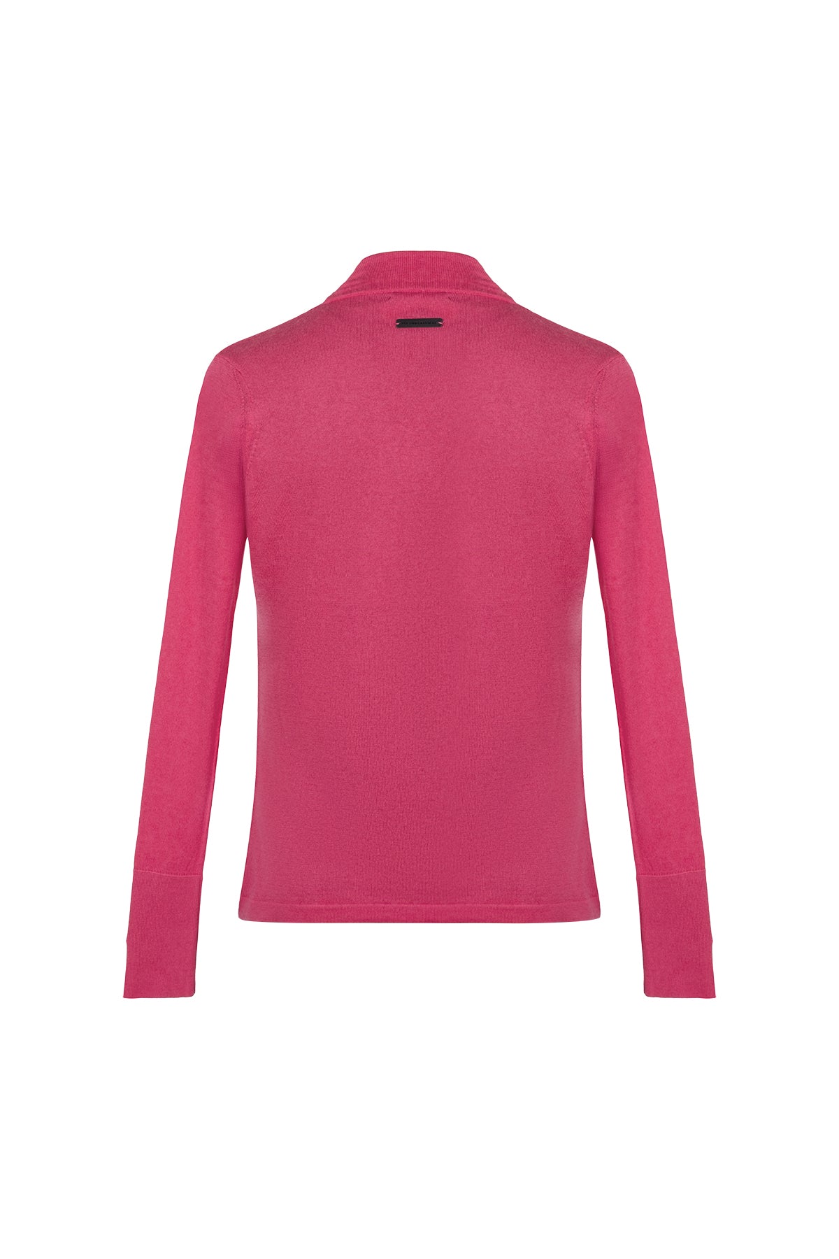 Fuşya Zoe İpek Kaşmir Derin V Yaka Triko