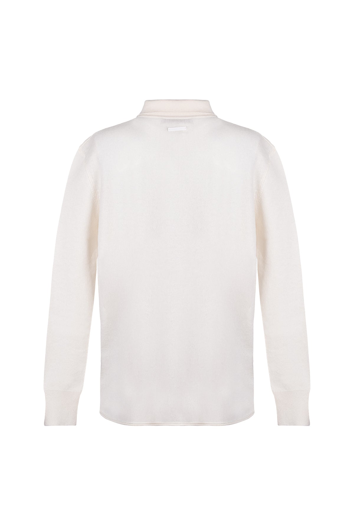Ekru Agata Saf Kaşmir Triko Gömlek