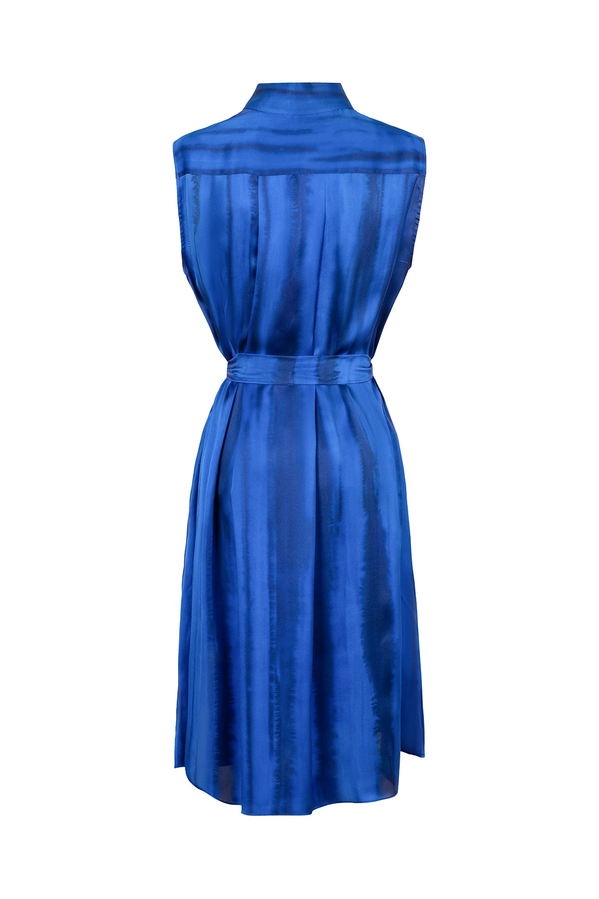 Lacivert Nature İpek Desenli Elbise-Limited Edition