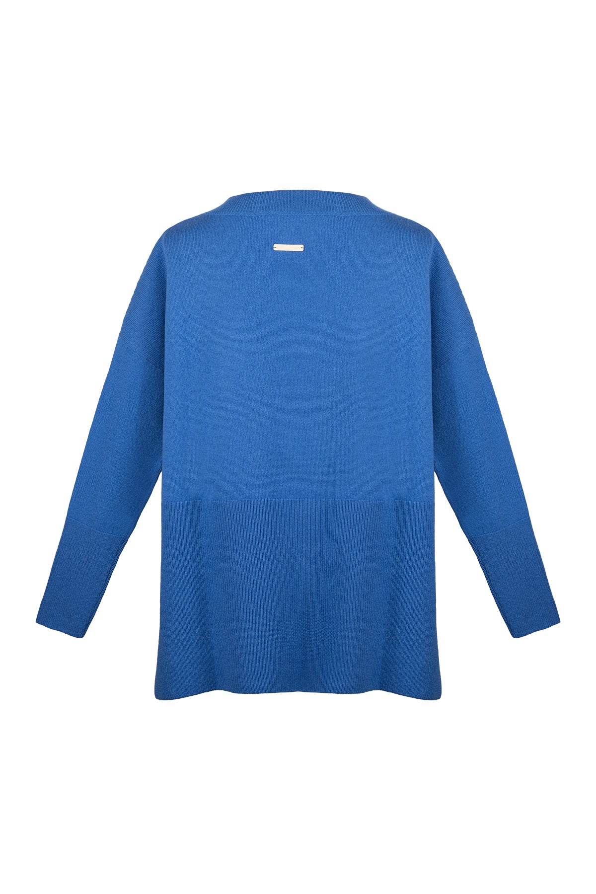 Mavi Isabella Saf Kaşmir Derin V Yaka Kazak