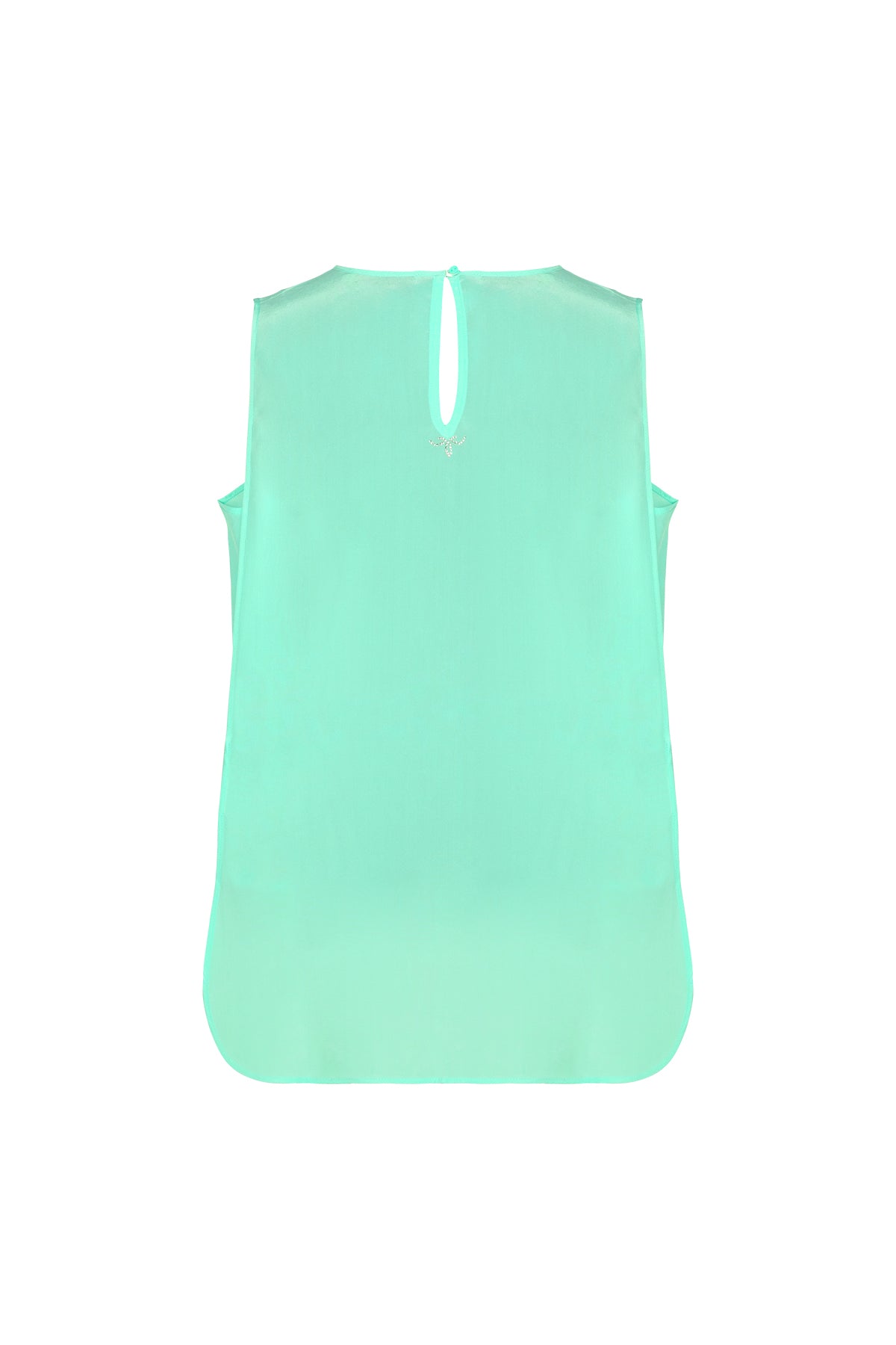 Mint Toscana İpek Yuvarlak Yaka Rahat Kesim Bluz