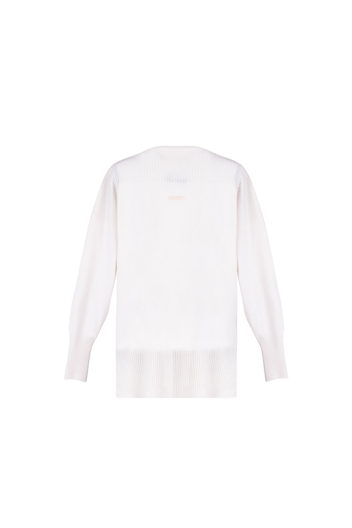 Ekru Isabella Saf Kaşmir Kayık Yaka Kazak