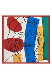 Kırmızı Laila Saf İpek Roma Küçük Eşarp 50x50 cm