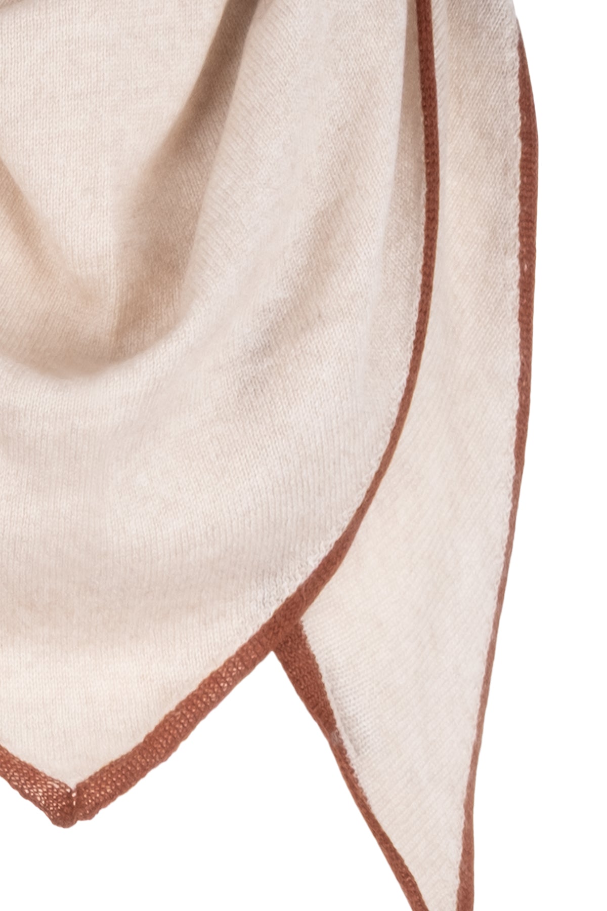 Bej Saf Kaşmir Üçgen Atkı 73x160x73 cm