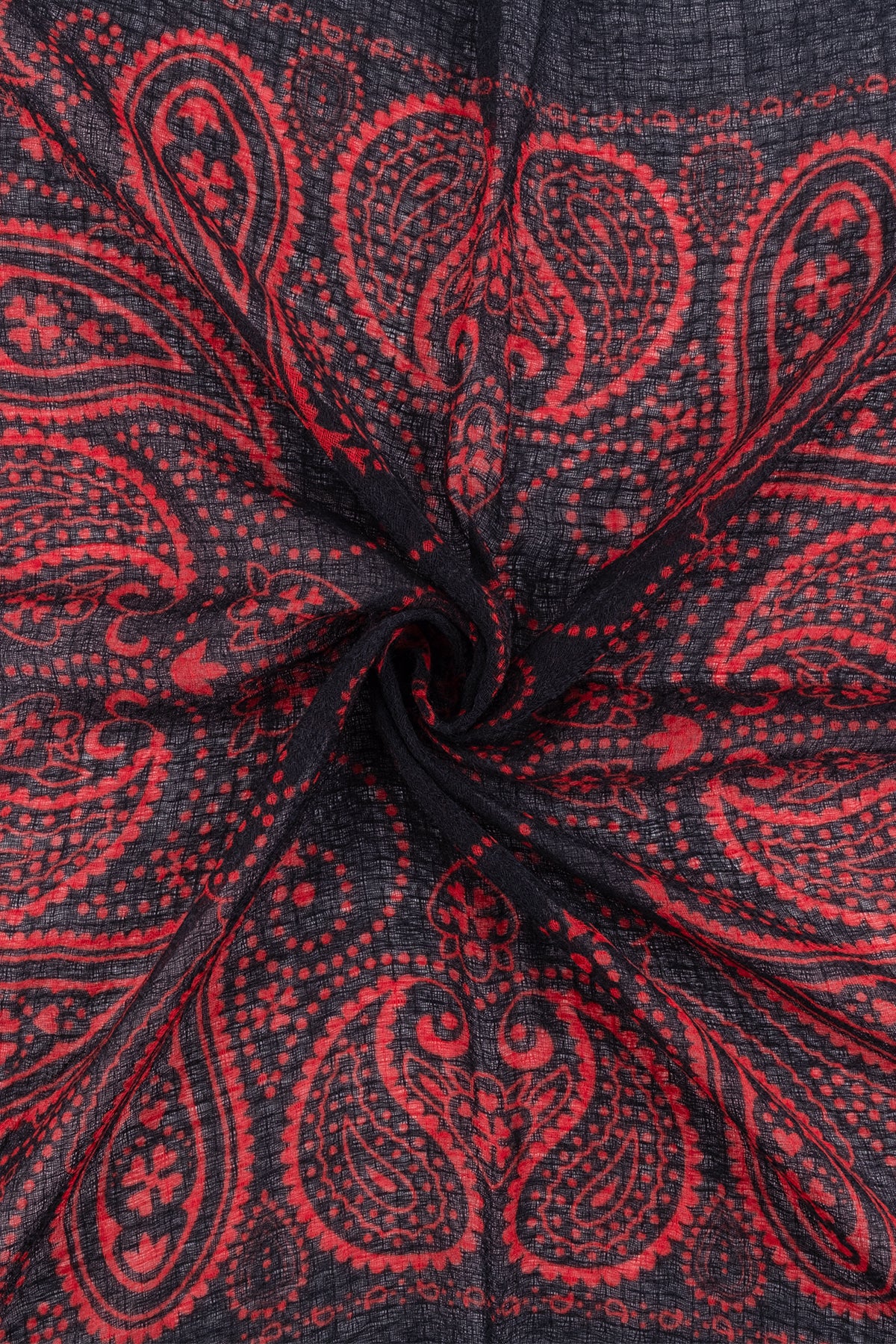 Siyah Jas Desenli Kare Şal 70x70 cm