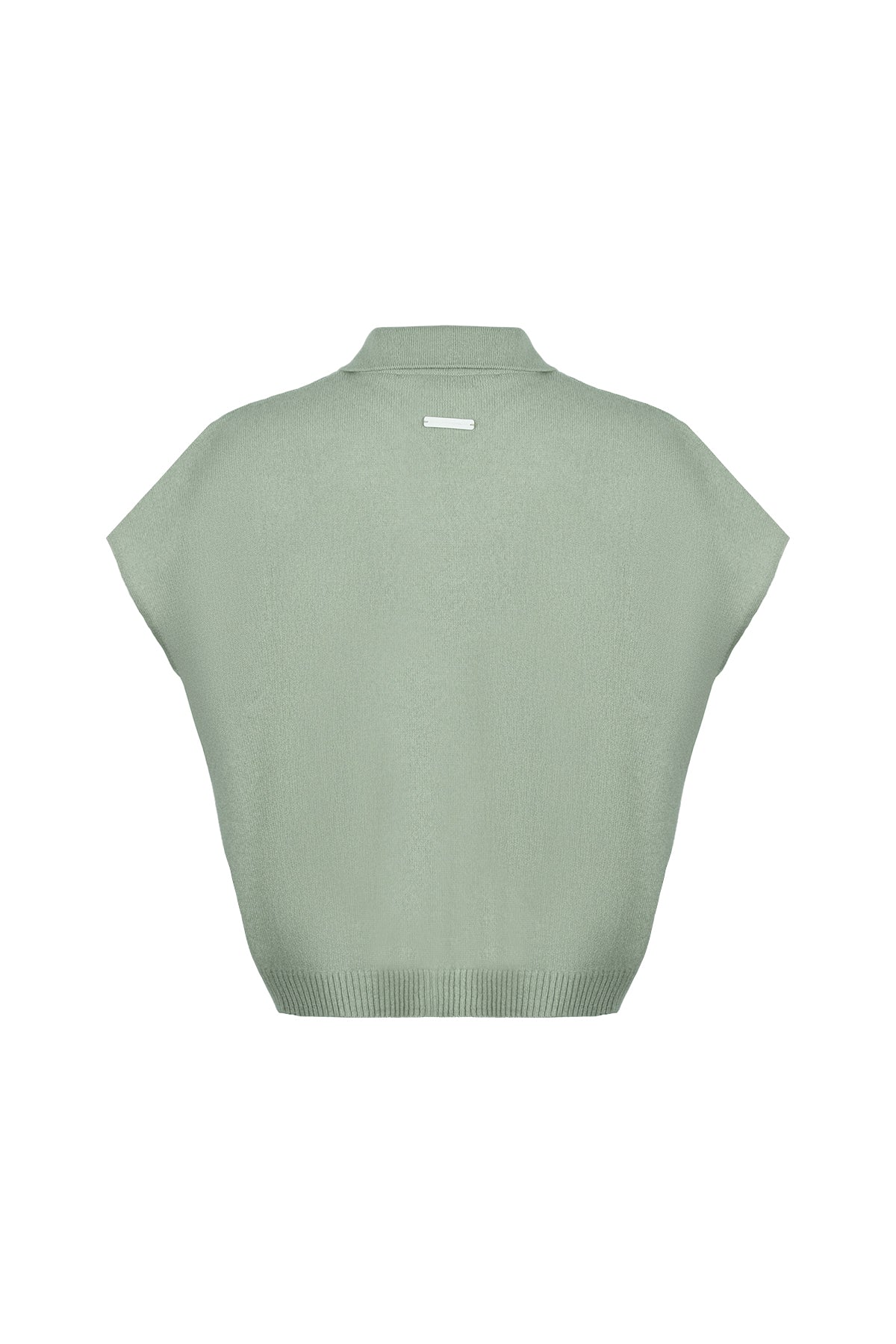 Adaçayı Yeşili Vanessa Saf Kaşmir Kısa Kollu Polo