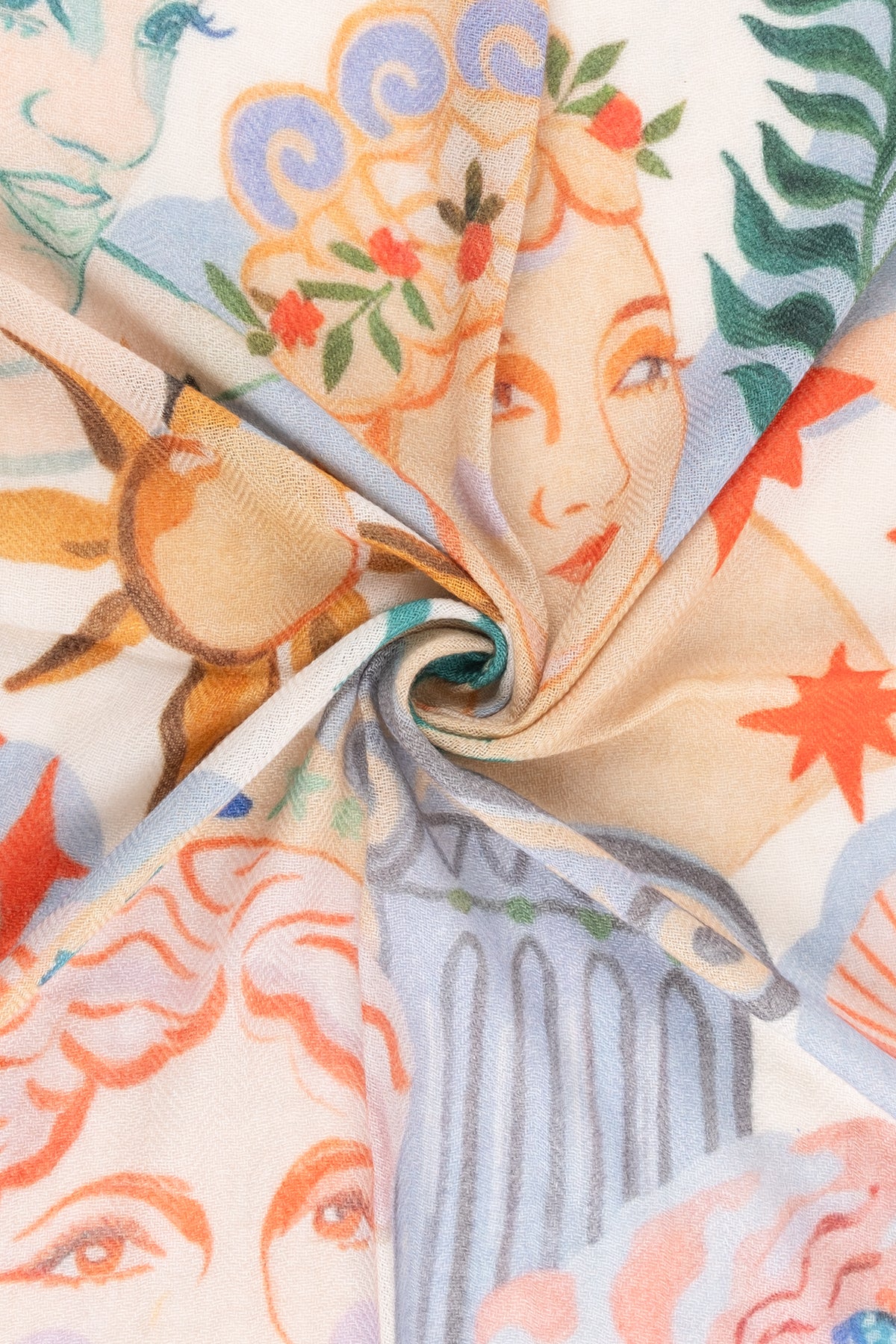 Renkli Jas  Desenli Kare Şal 70x70 cm