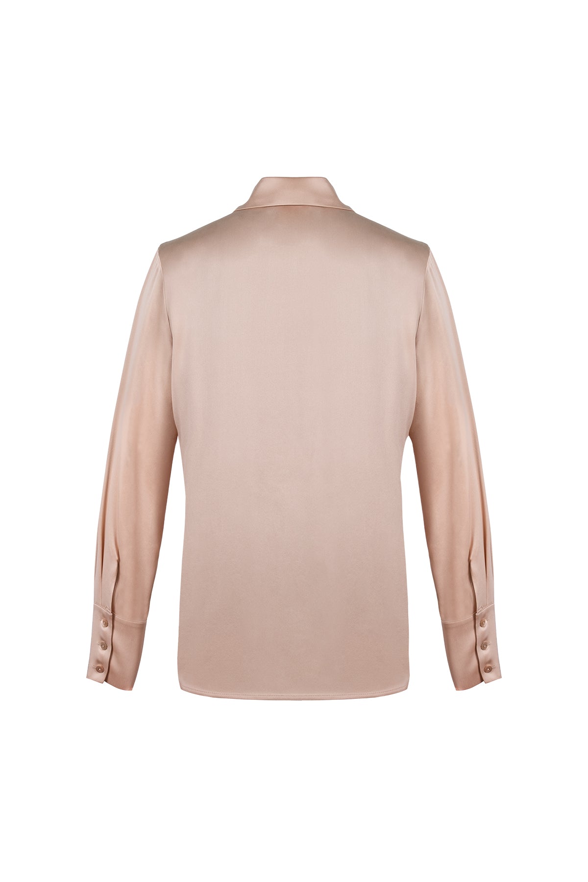 Altın Saf İpek Audrey Uzun Kollu Gömlek