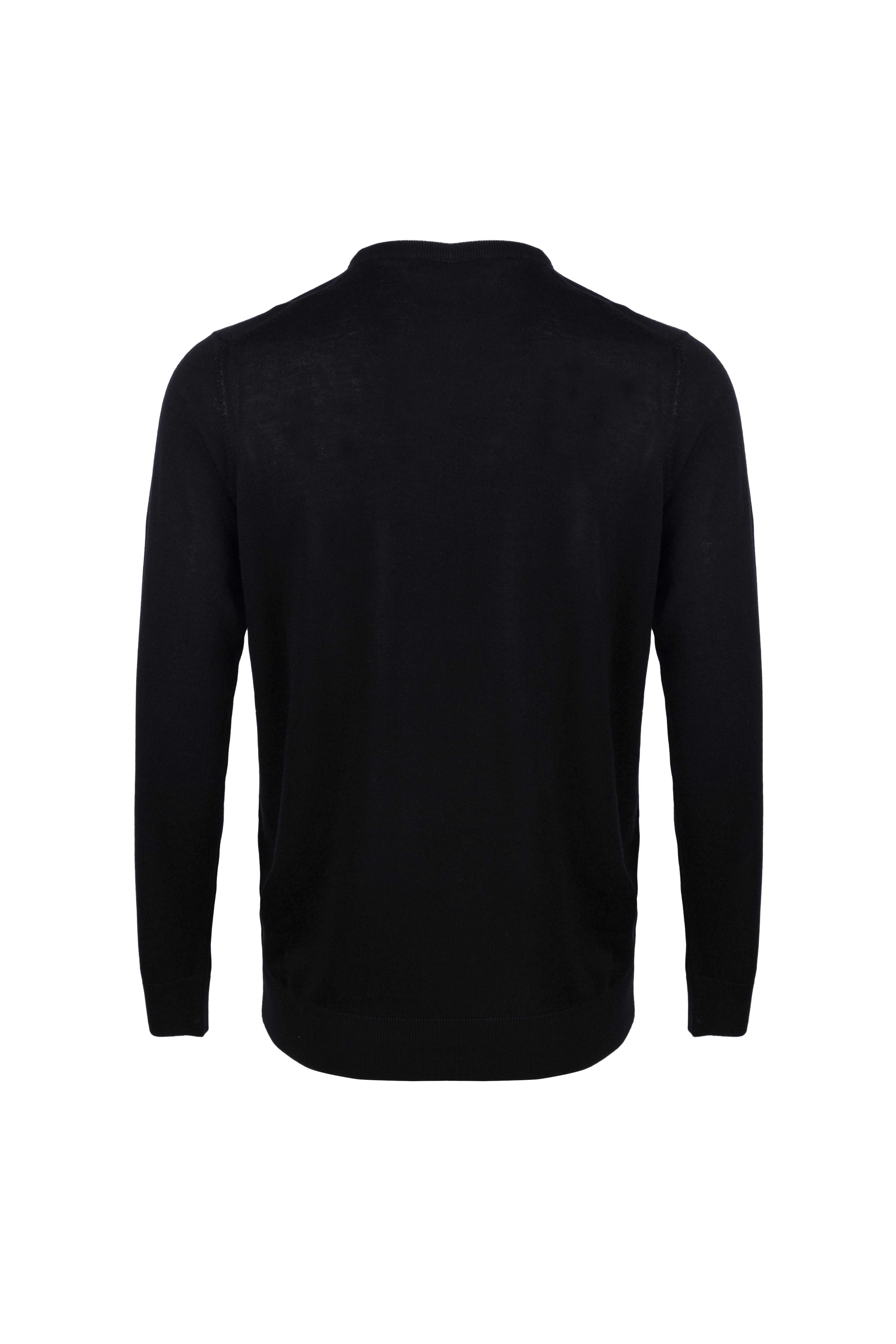 Siyah Paul İpek Kaşmir Yuvarlak Yaka Triko