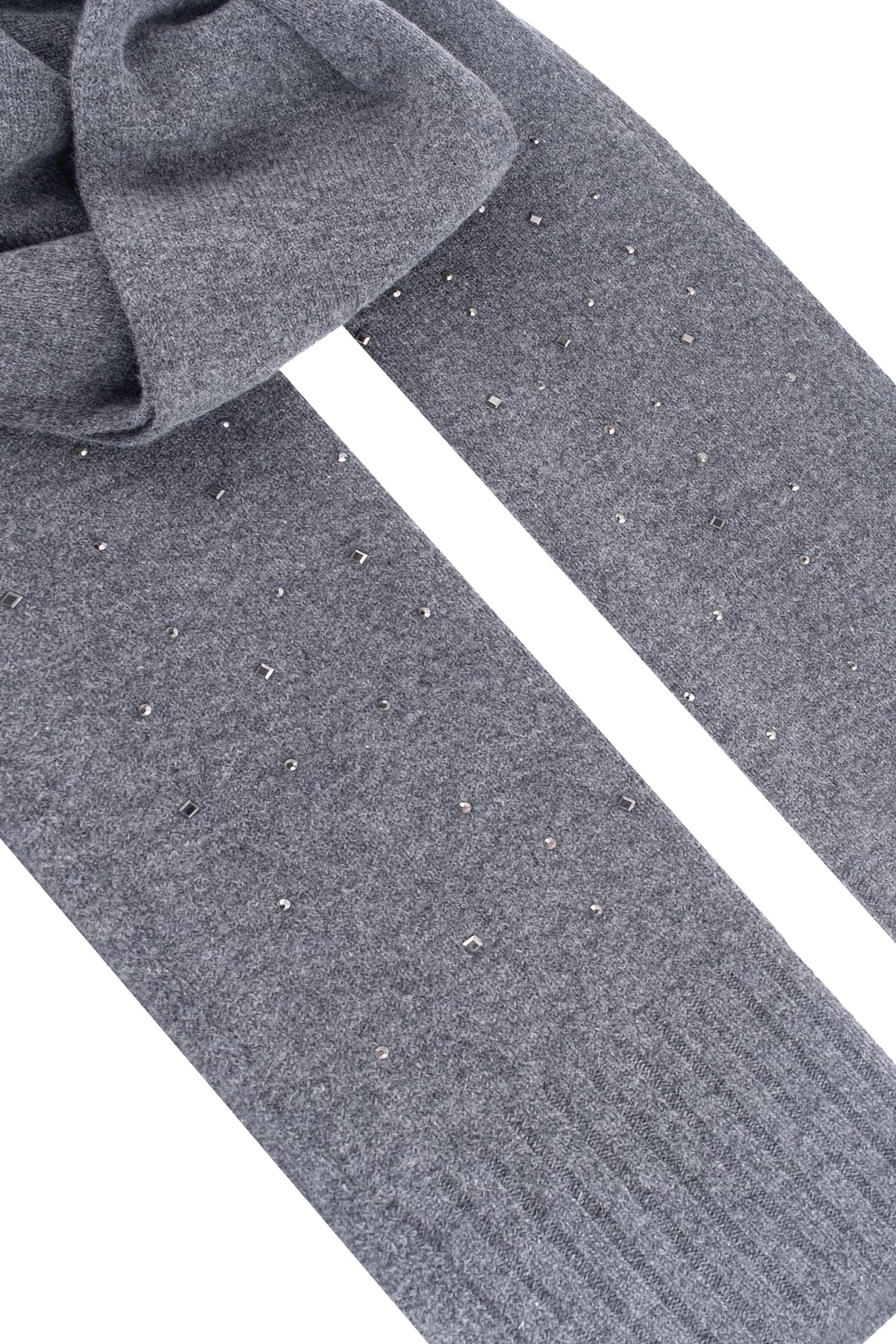 Gri Lucia Taşlı Atkı 30x190 cm