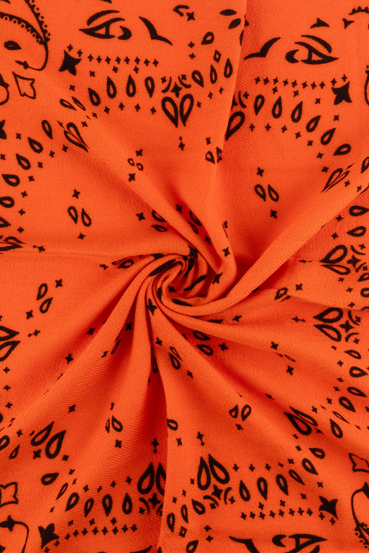 Turuncu Jas Desenli Kare Şal 70x70 cm