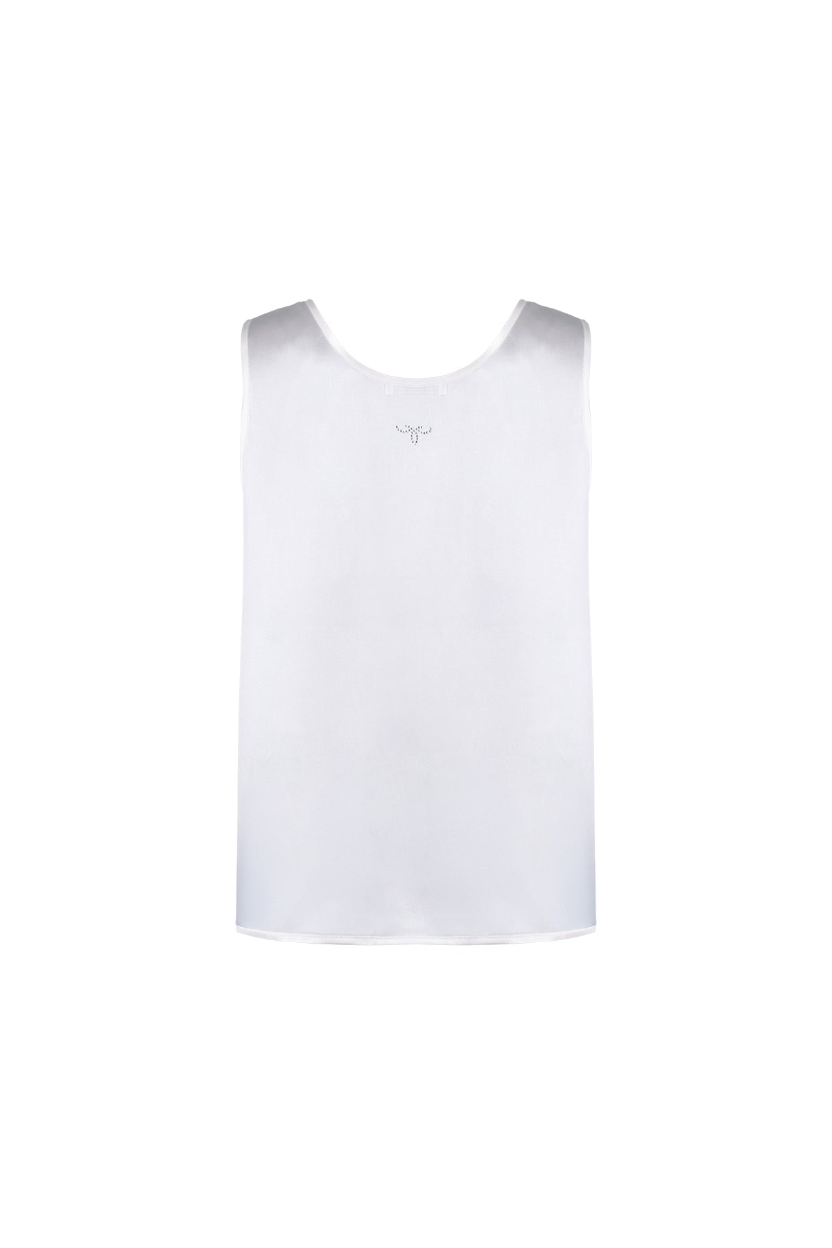 Beyaz Toscana İpek Yuvarlak Yaka Bluz