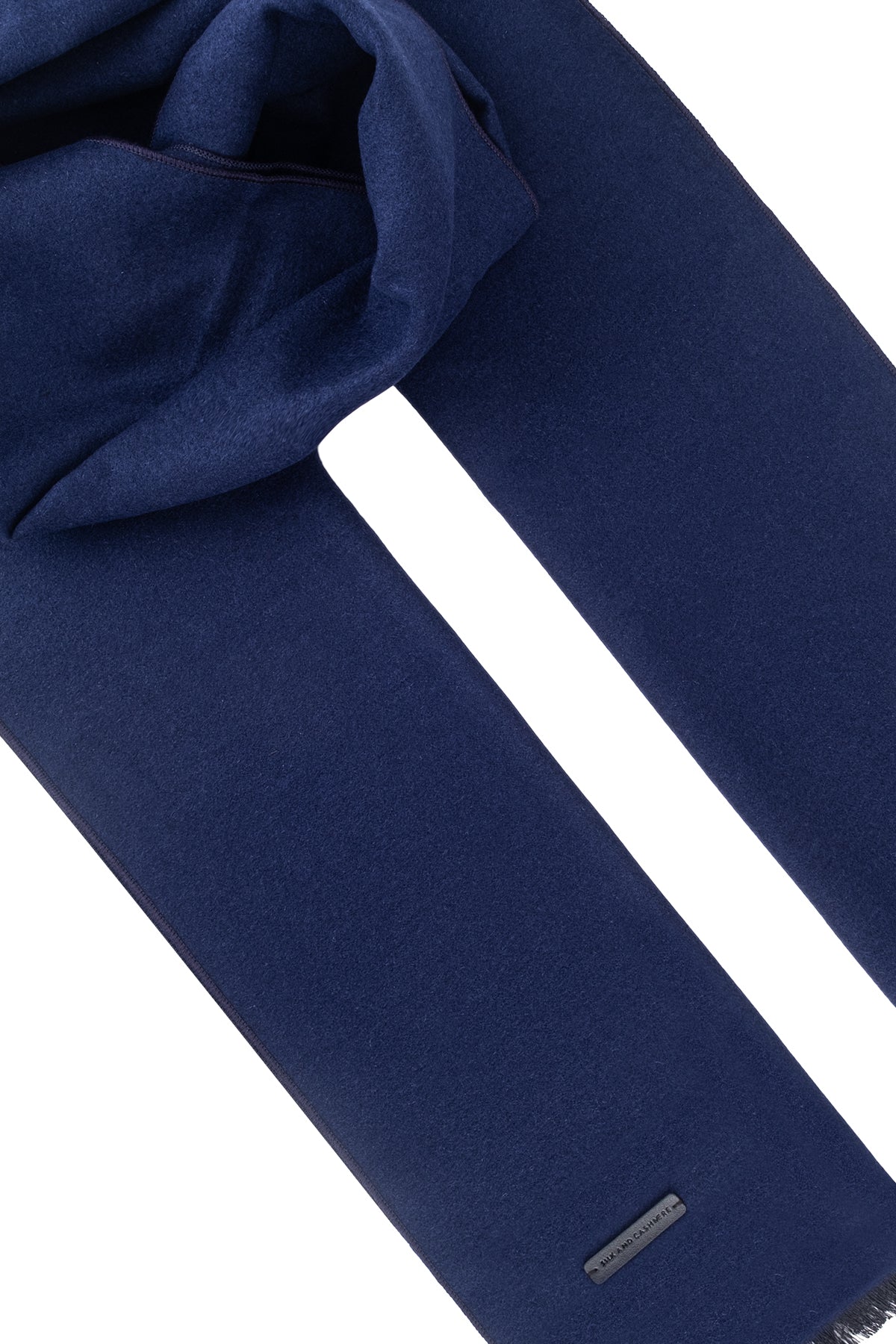 Lacivert Lotus Saf İpek Atkı 30x177 cm