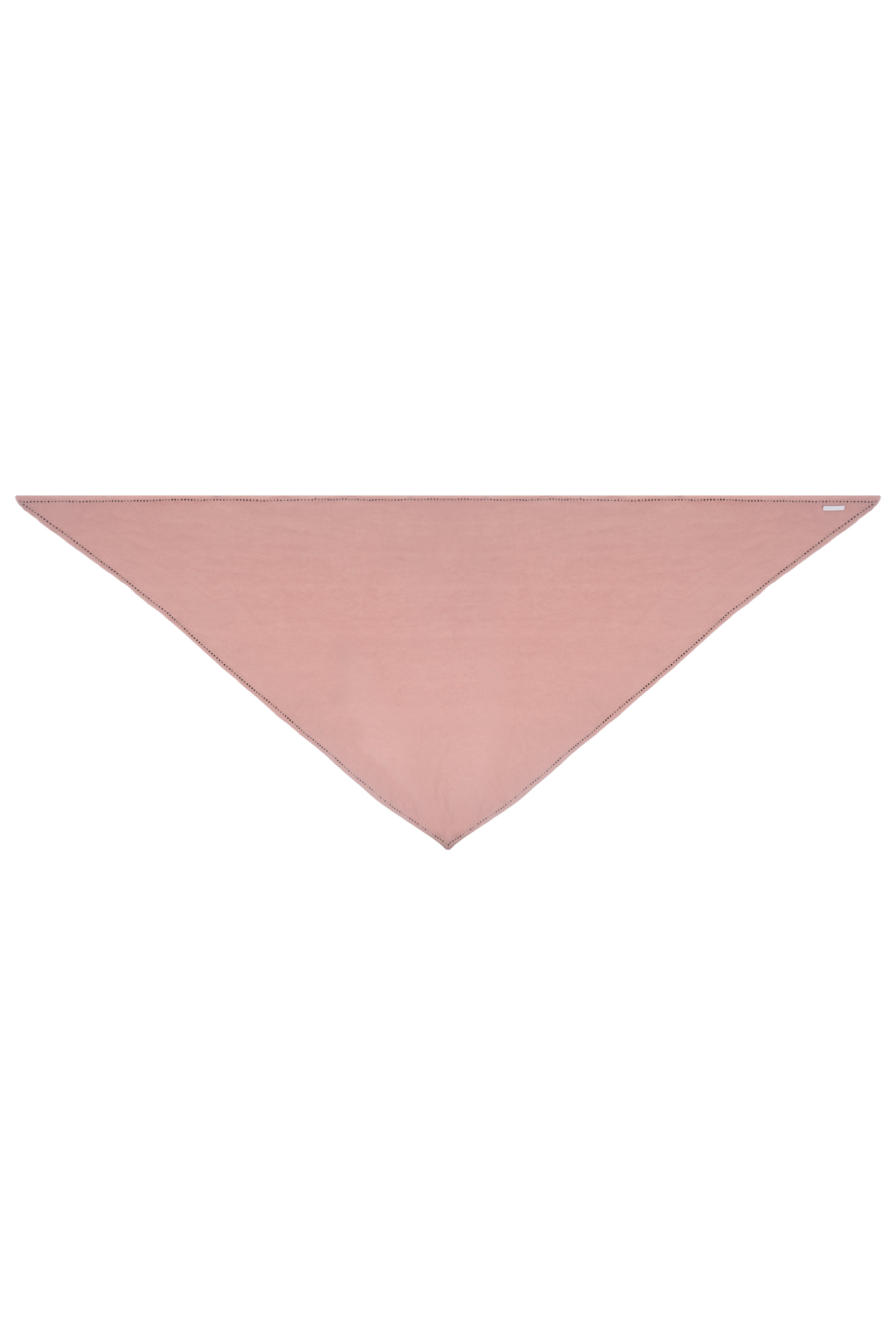 Gül Kurusu Saf Kaşmir Taşlı Üçgen Şal 105x105x165 cm