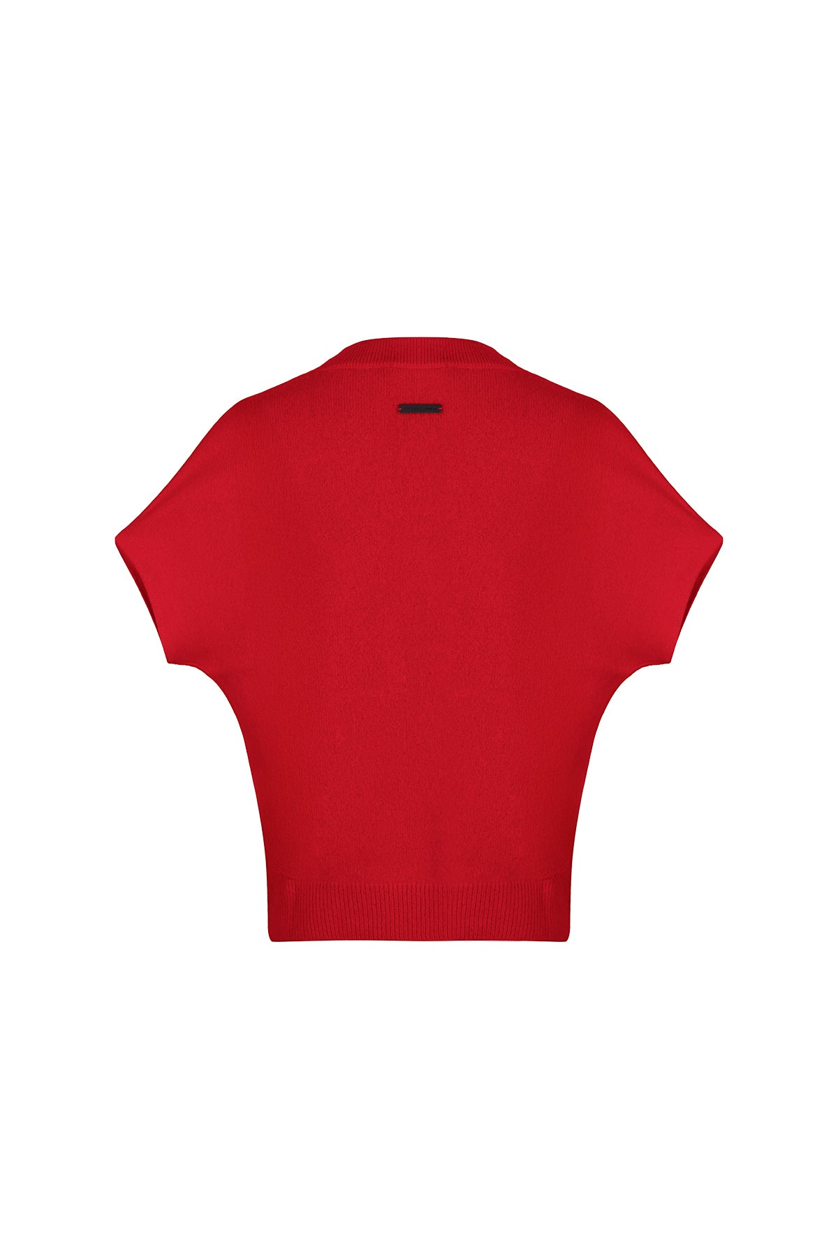 Kırmızı Kostir Saf Kaşmir Derin V Yaka Triko