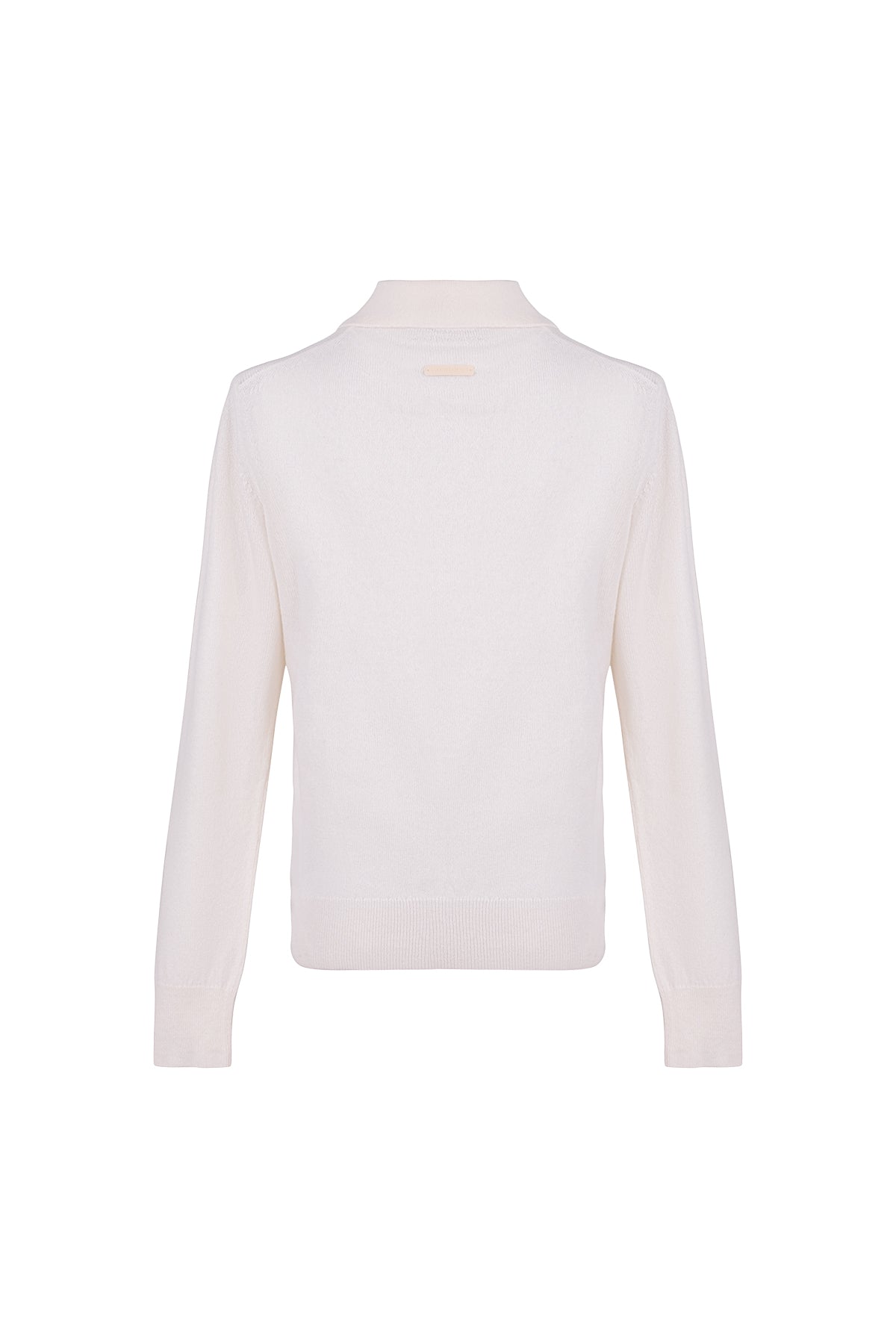 Ekru Vanessa Saf Kaşmir Polo Kazak
